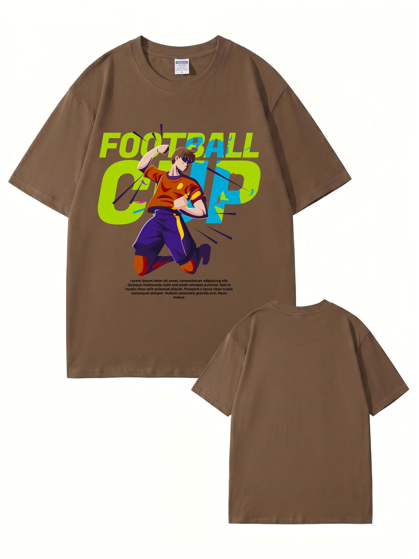 Football Cup Graphic Print T-Shirt - Premium 200gsm Cotton Tee