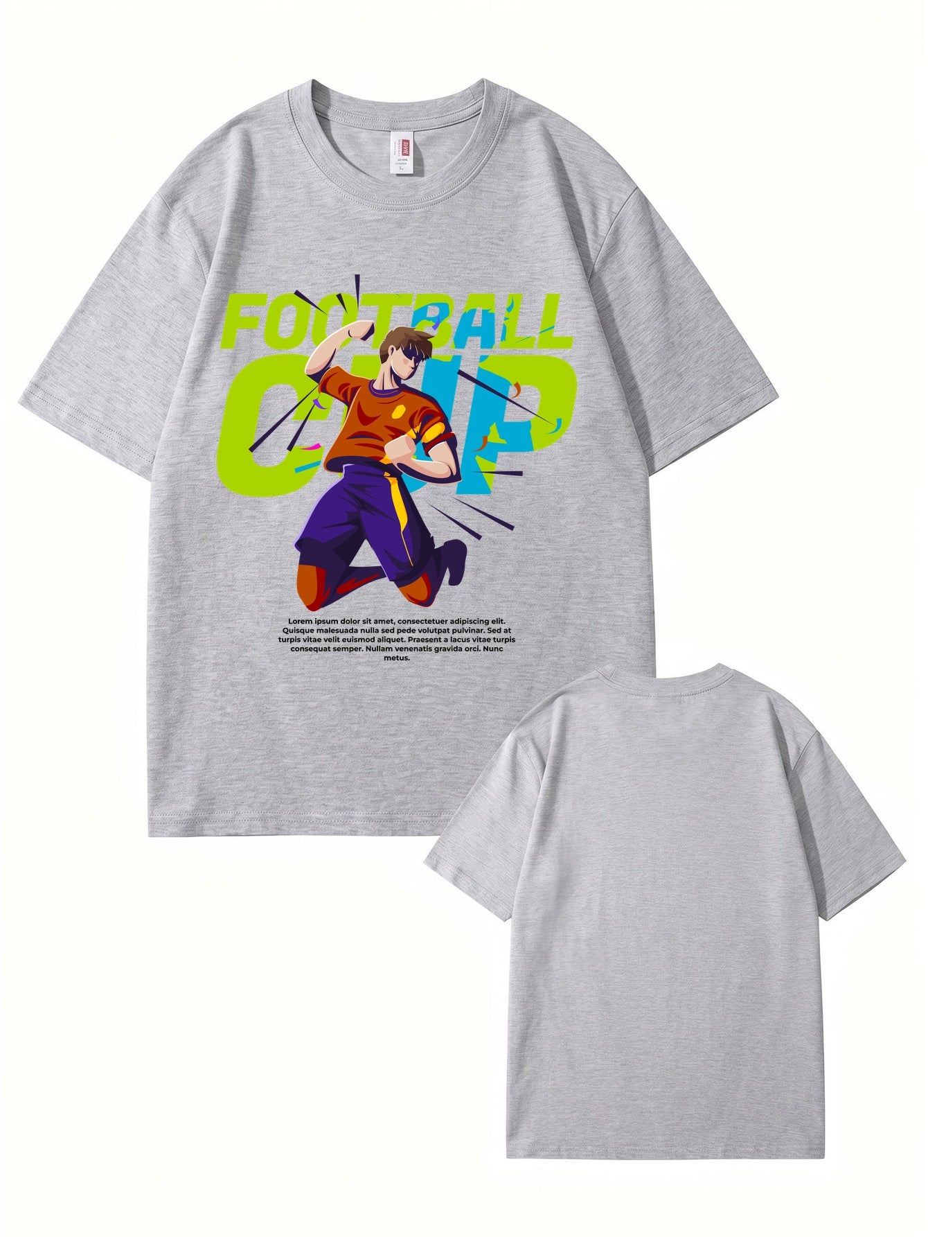 Football Cup Graphic Print T-Shirt - Premium 200gsm Cotton Tee
