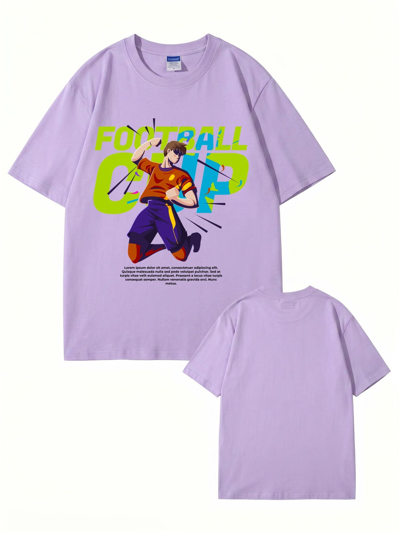 Football Cup Graphic Print T-Shirt - Premium 200gsm Cotton Tee