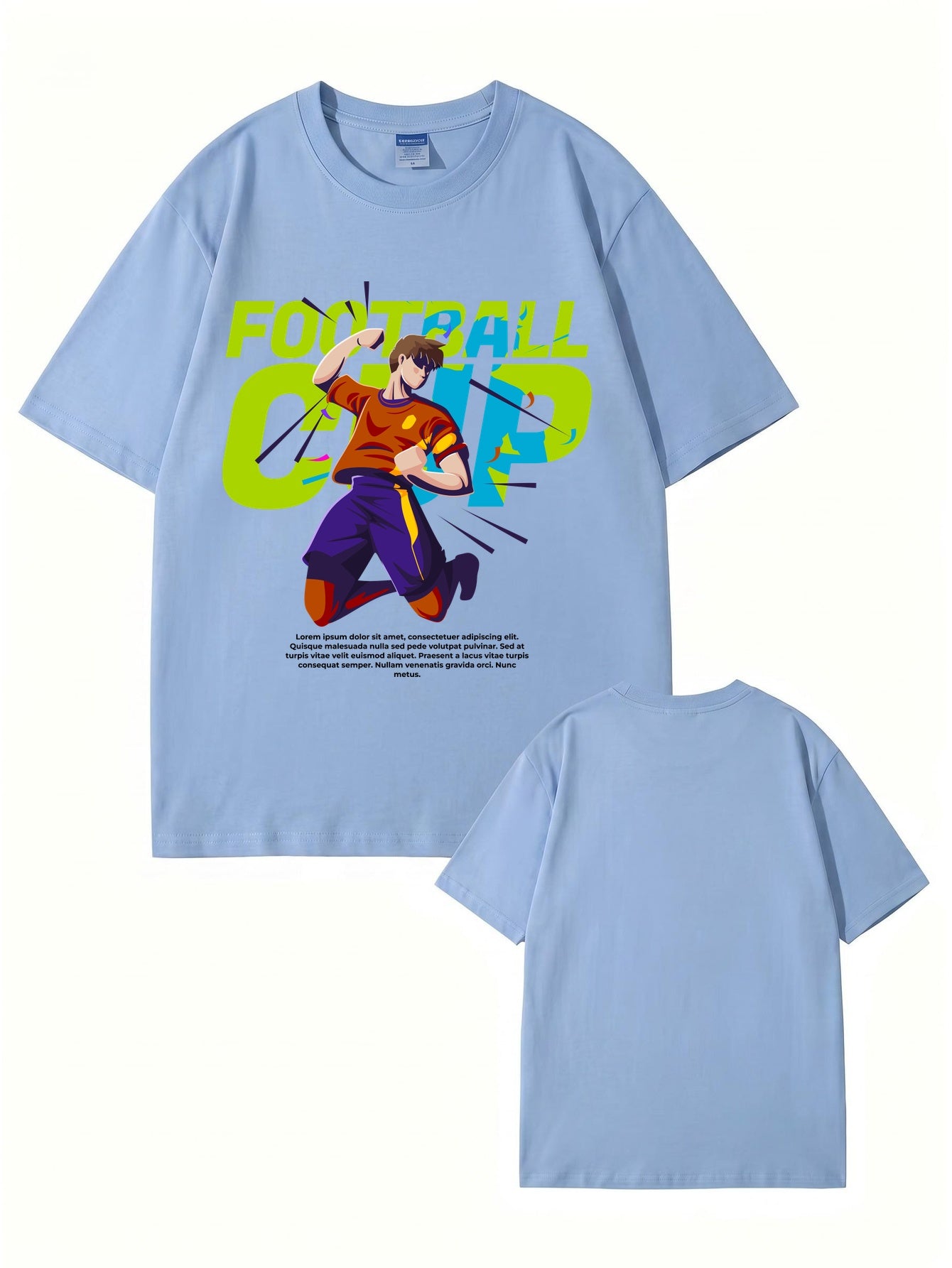 Football Cup Graphic Print T-Shirt - Premium 200gsm Cotton Tee