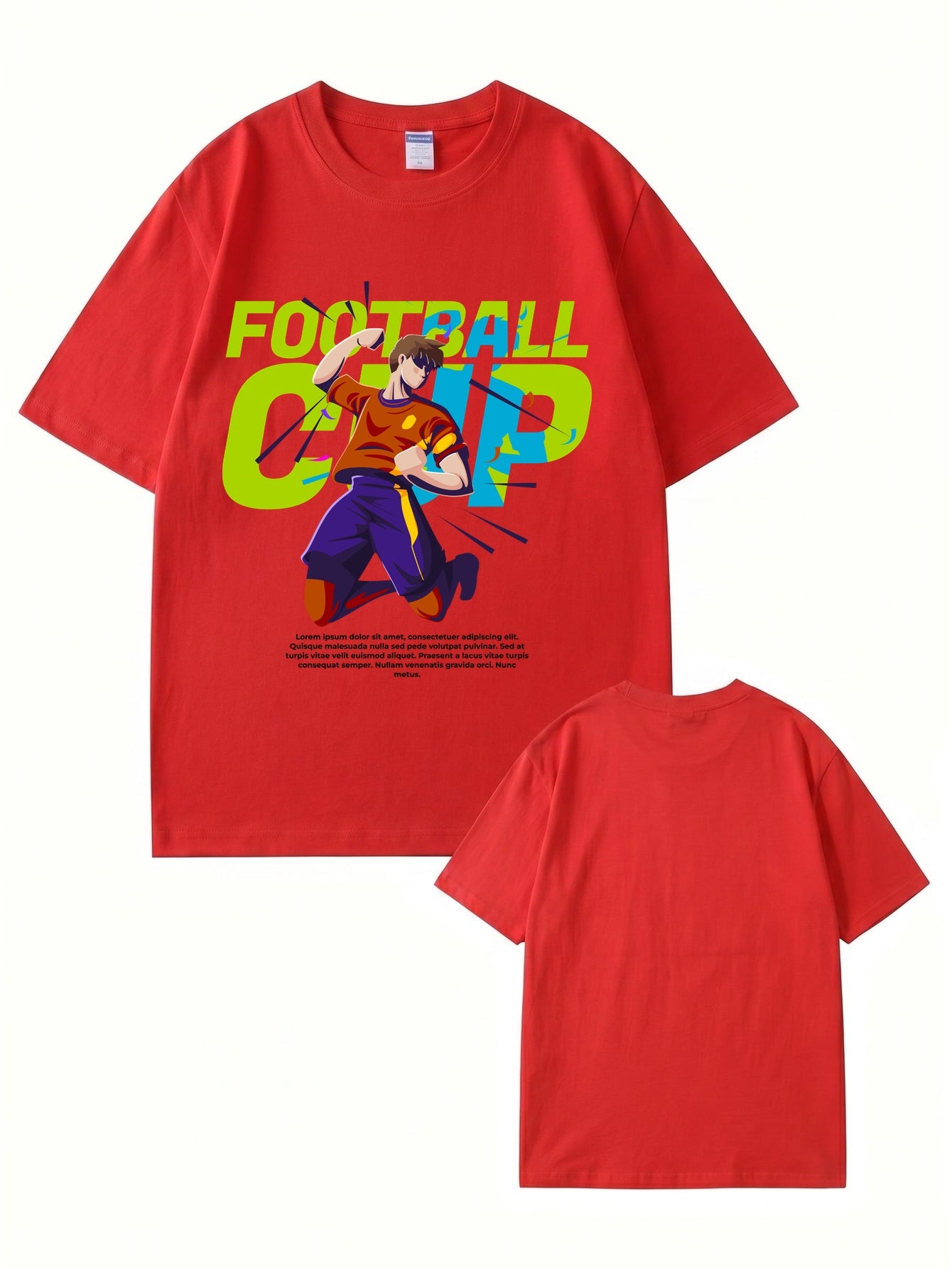 Football Cup Graphic Print T-Shirt - Premium 200gsm Cotton Tee