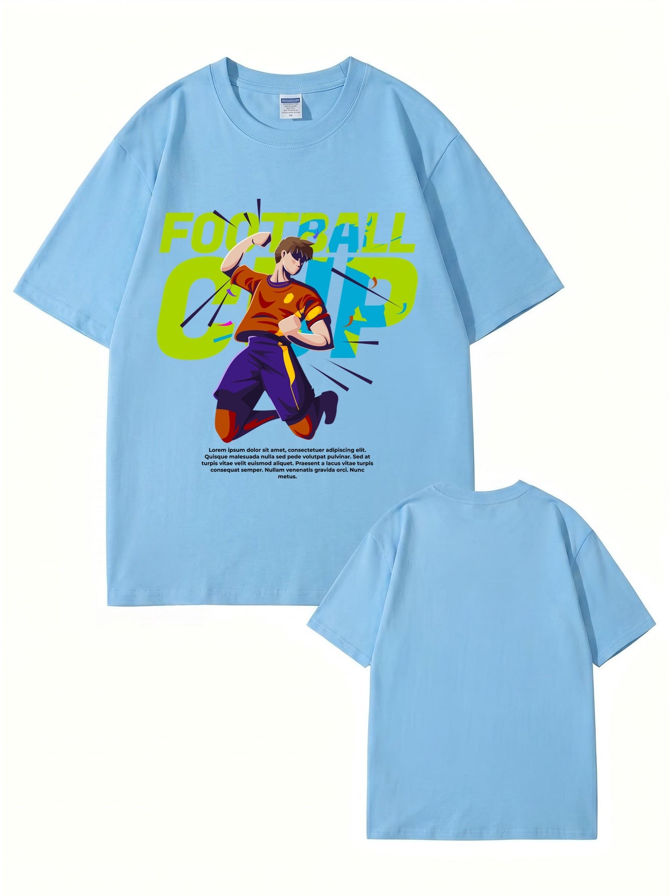 Football Cup Graphic Print T-Shirt - Premium 200gsm Cotton Tee