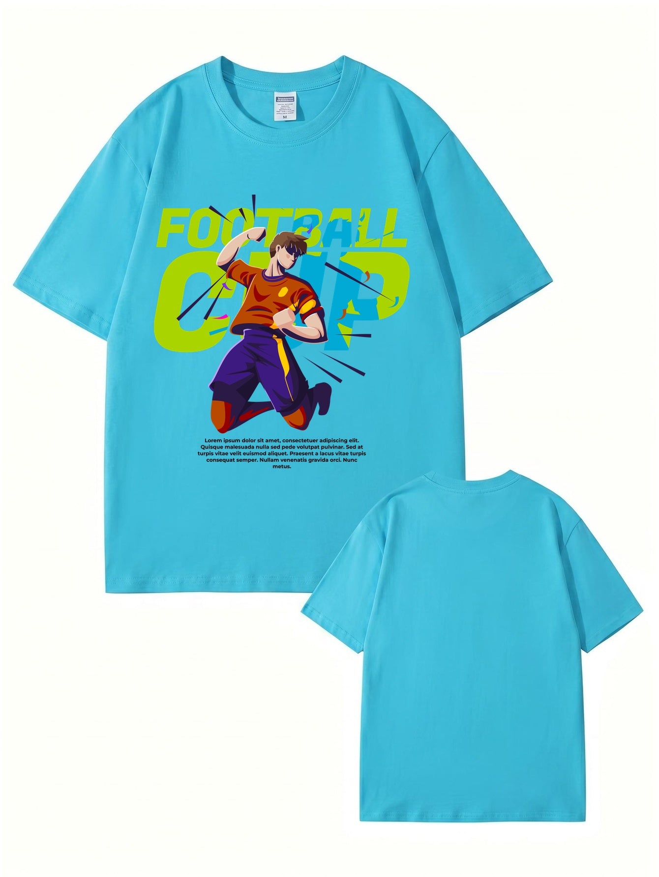 Football Cup Graphic Print T-Shirt - Premium 200gsm Cotton Tee