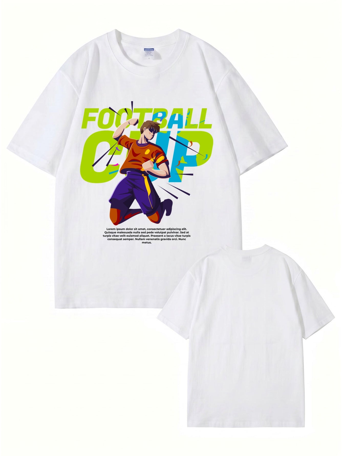 Football Cup Graphic Print T-Shirt - Premium 200gsm Cotton Tee