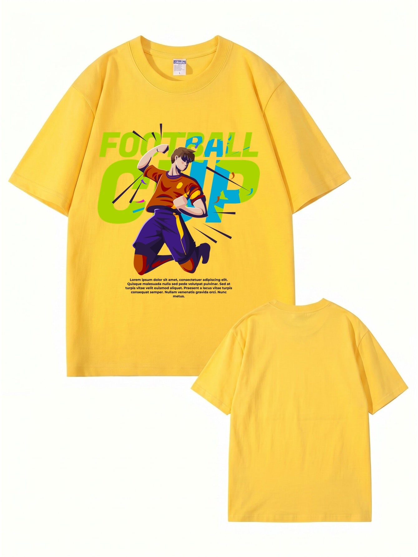 Football Cup Graphic Print T-Shirt - Premium 200gsm Cotton Tee