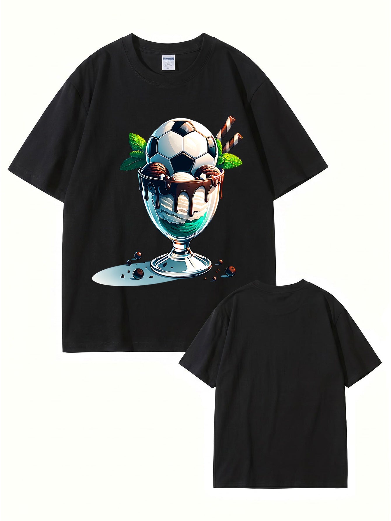 Soccer Ball Ice Cream Sundae Graphic T-Shirt