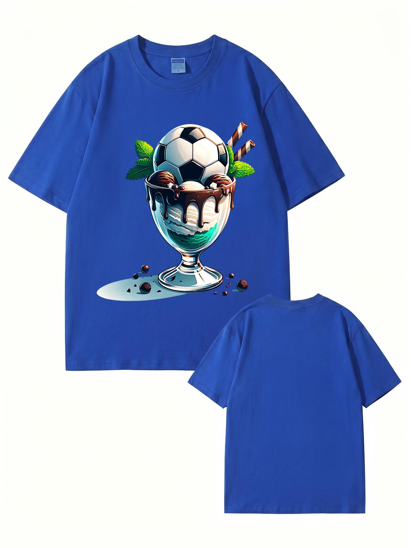 Soccer Ball Ice Cream Sundae Graphic T-Shirt