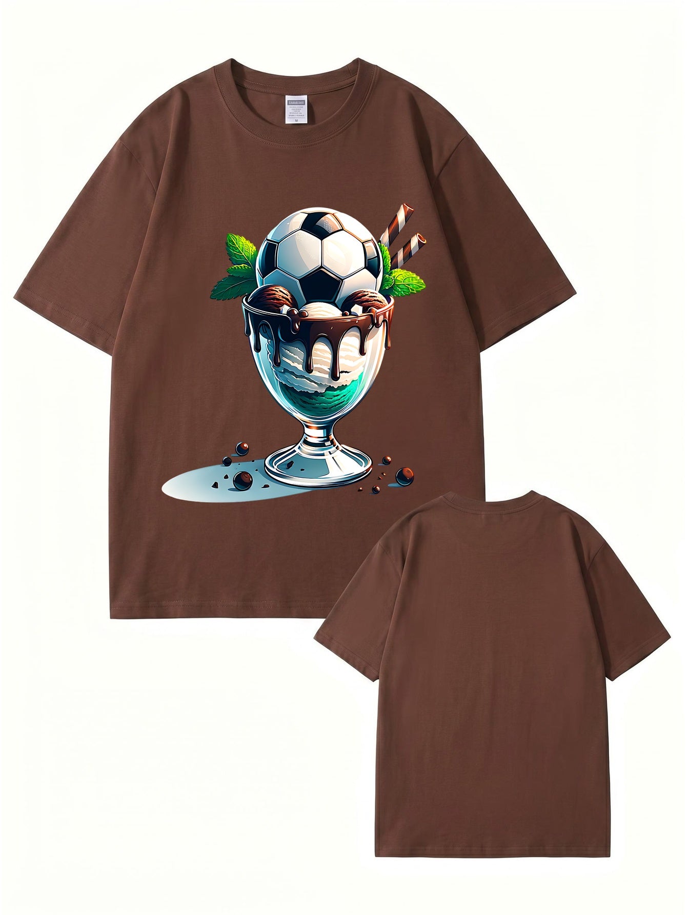 Soccer Ball Ice Cream Sundae Graphic T-Shirt