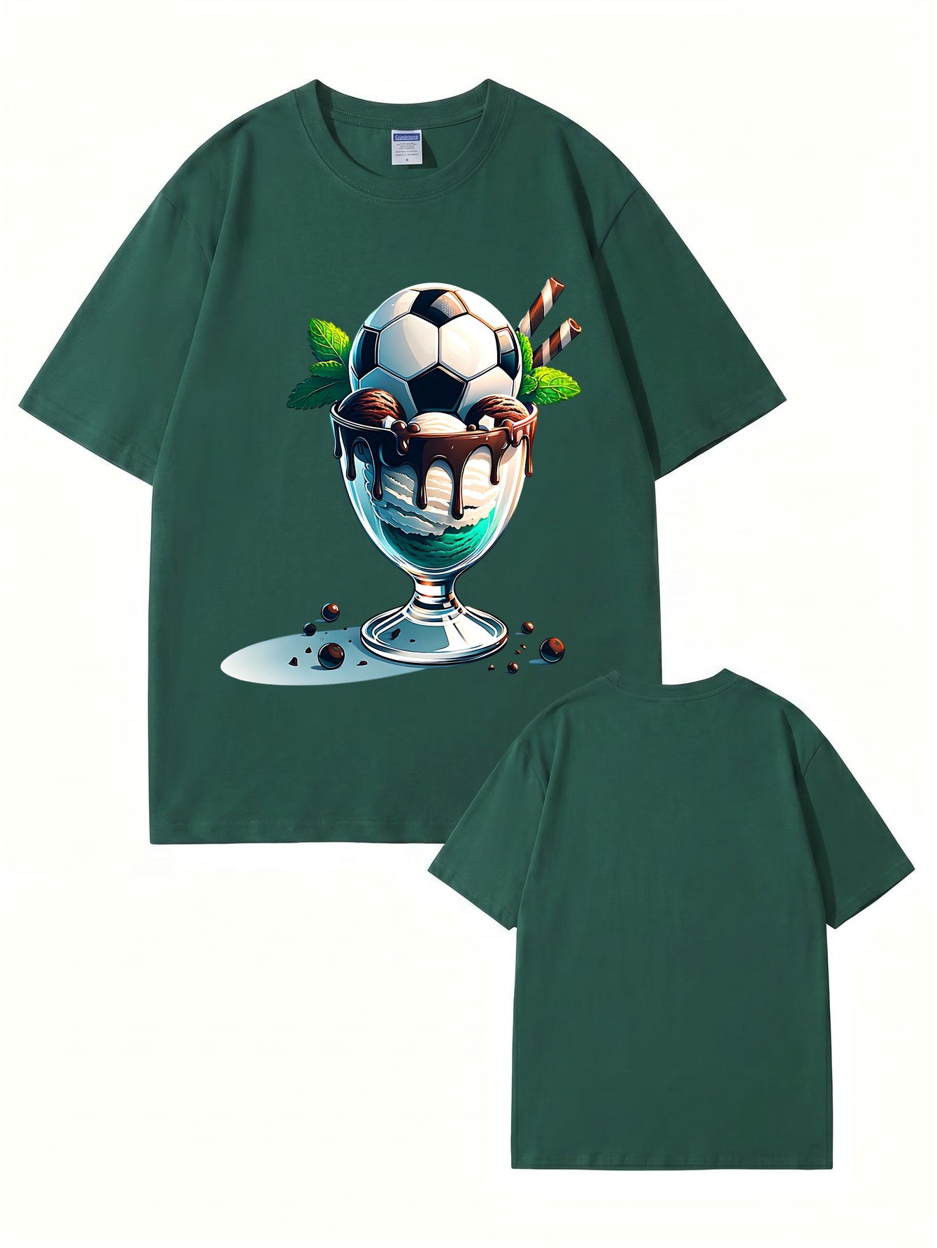 Soccer Ball Ice Cream Sundae Graphic T-Shirt