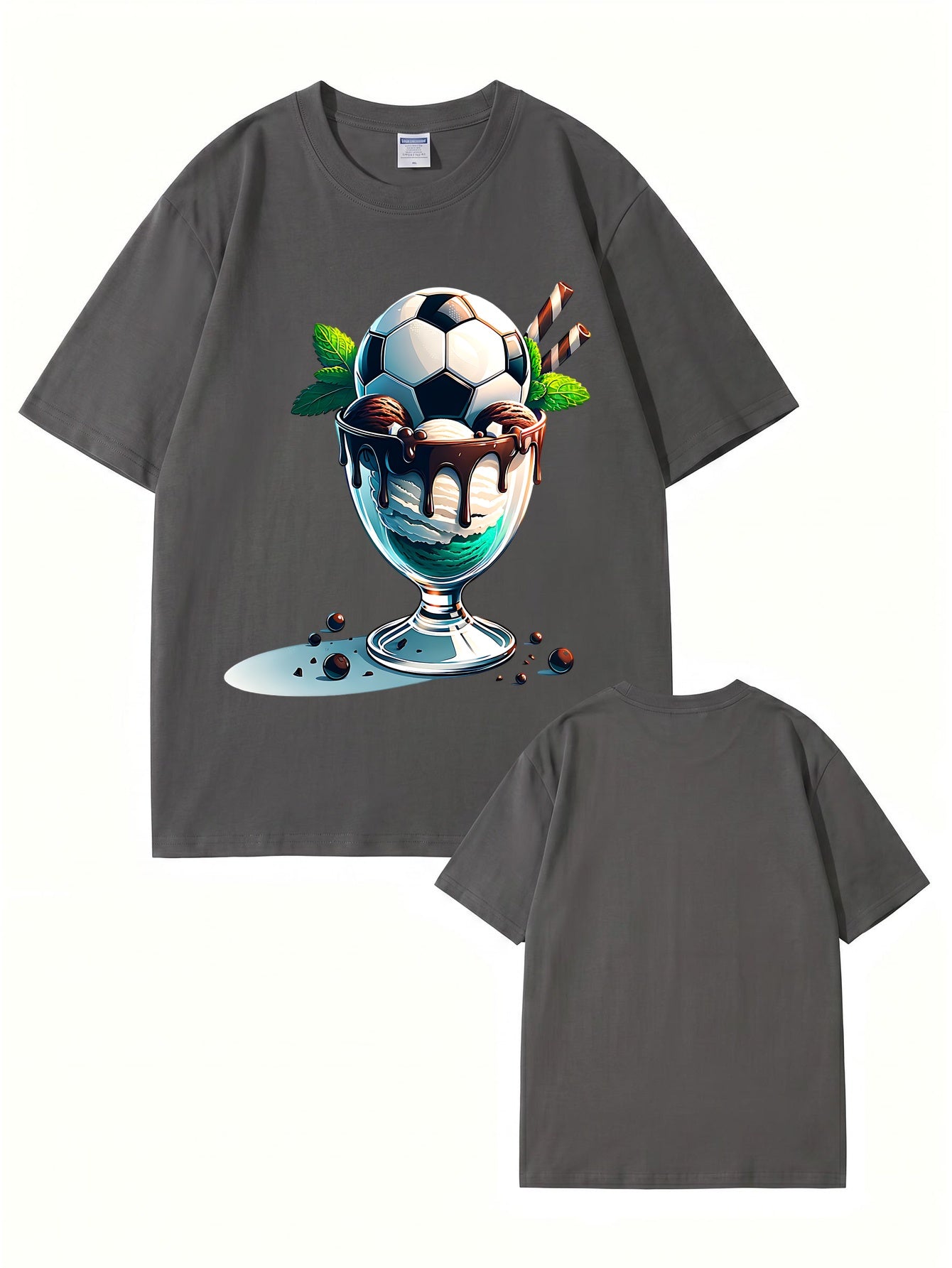 Soccer Ball Ice Cream Sundae Graphic T-Shirt