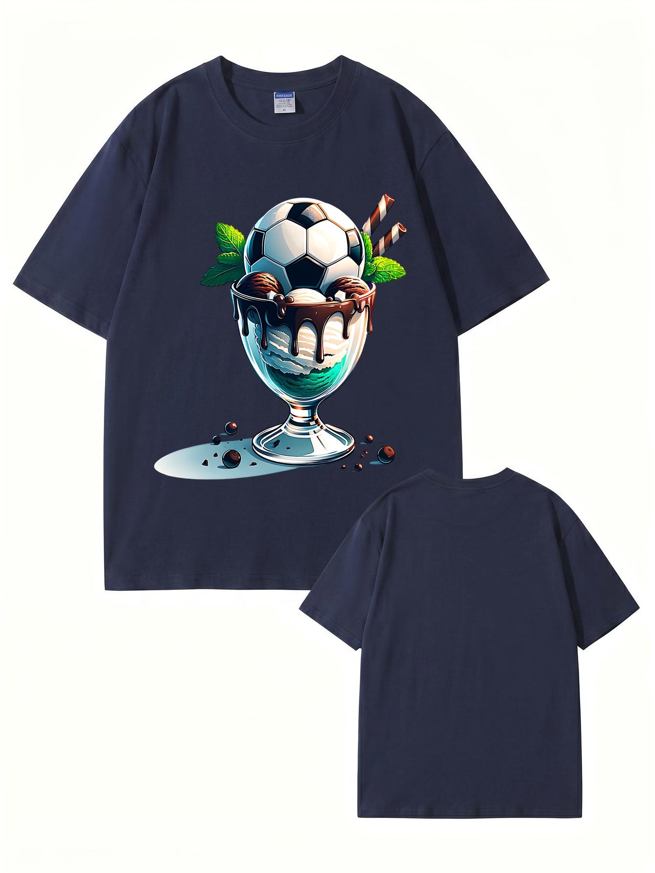 Soccer Ball Ice Cream Sundae Graphic T-Shirt