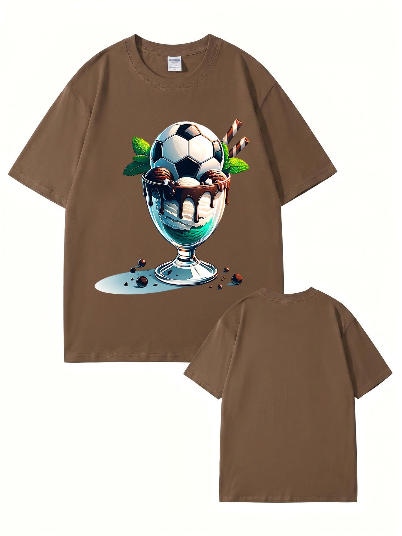 Soccer Ball Ice Cream Sundae Graphic T-Shirt
