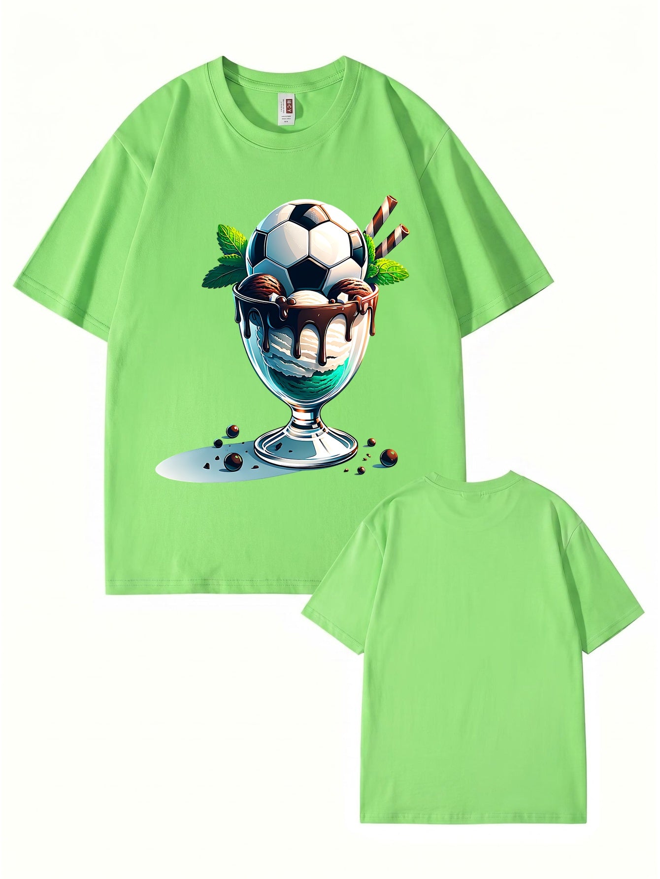 Soccer Ball Ice Cream Sundae Graphic T-Shirt