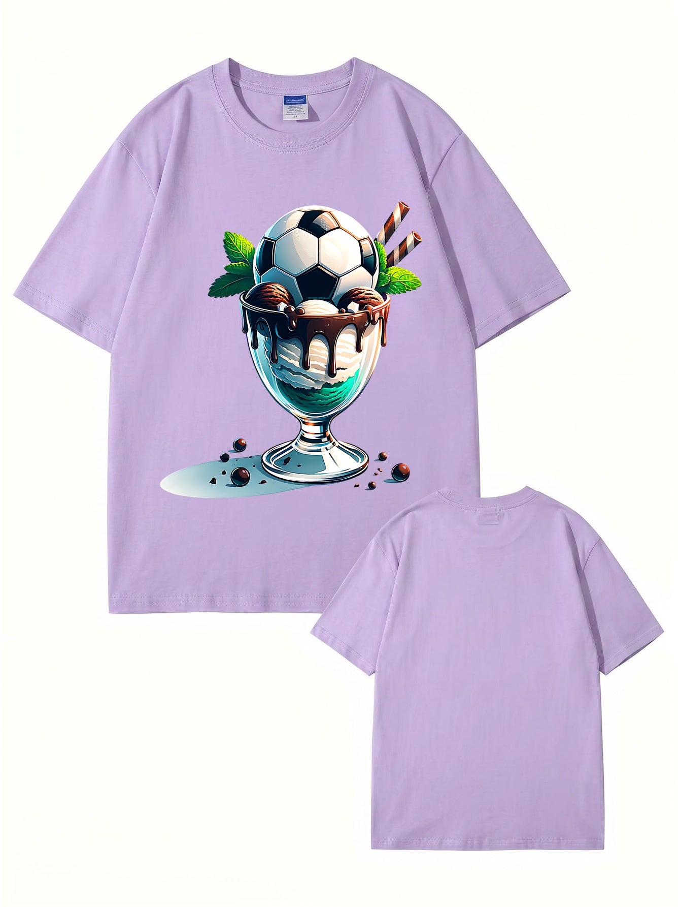 Soccer Ball Ice Cream Sundae Graphic T-Shirt