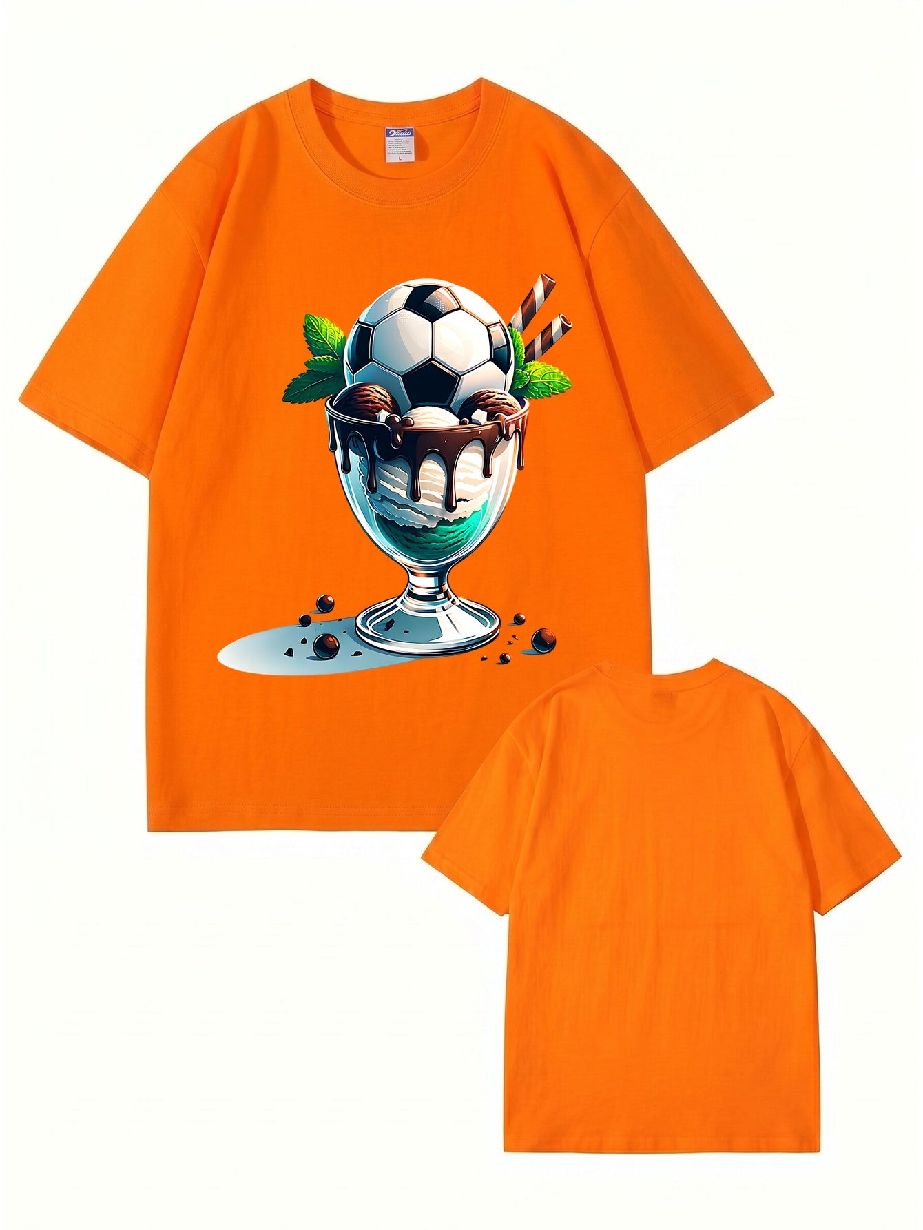 Soccer Ball Ice Cream Sundae Graphic T-Shirt