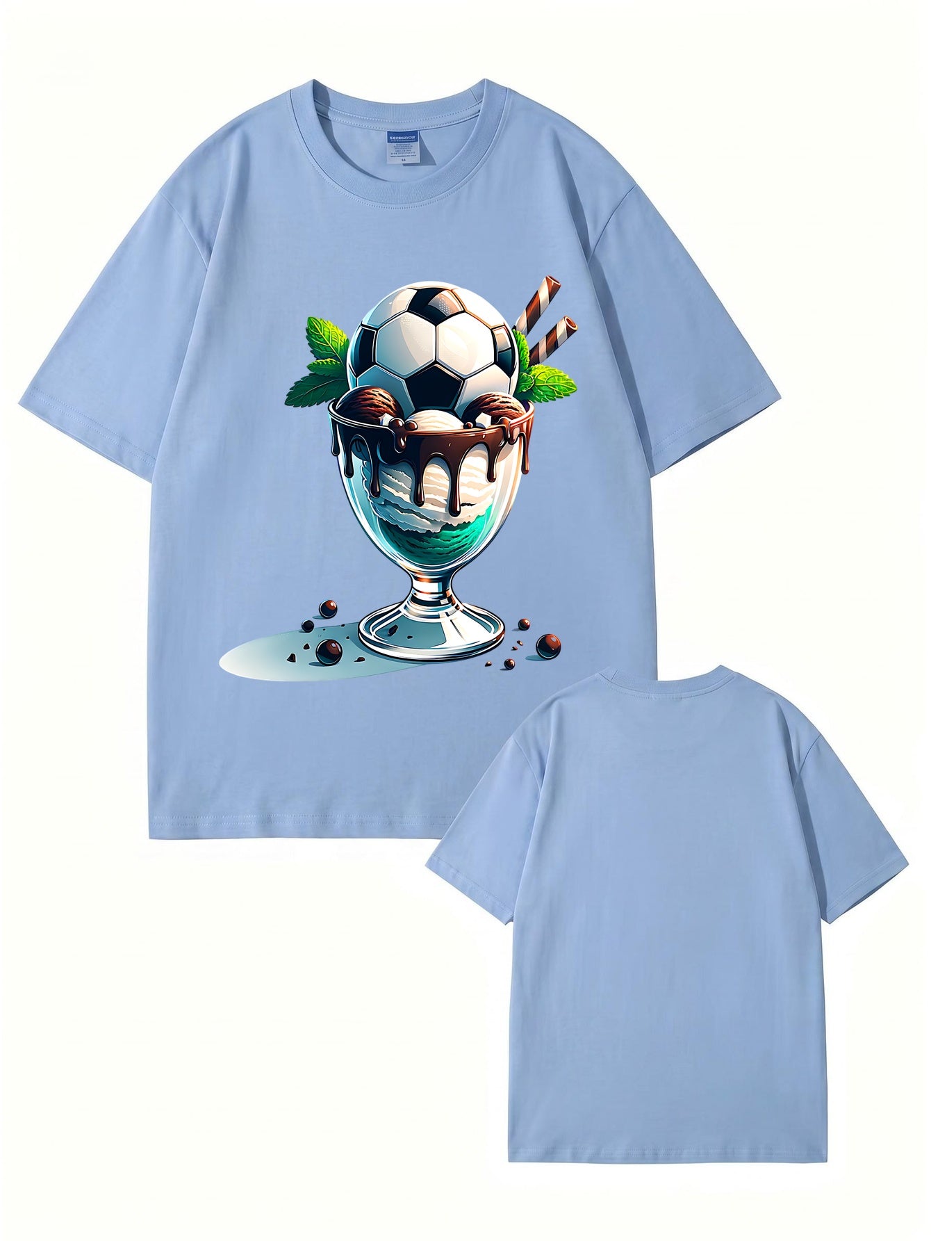 Soccer Ball Ice Cream Sundae Graphic T-Shirt