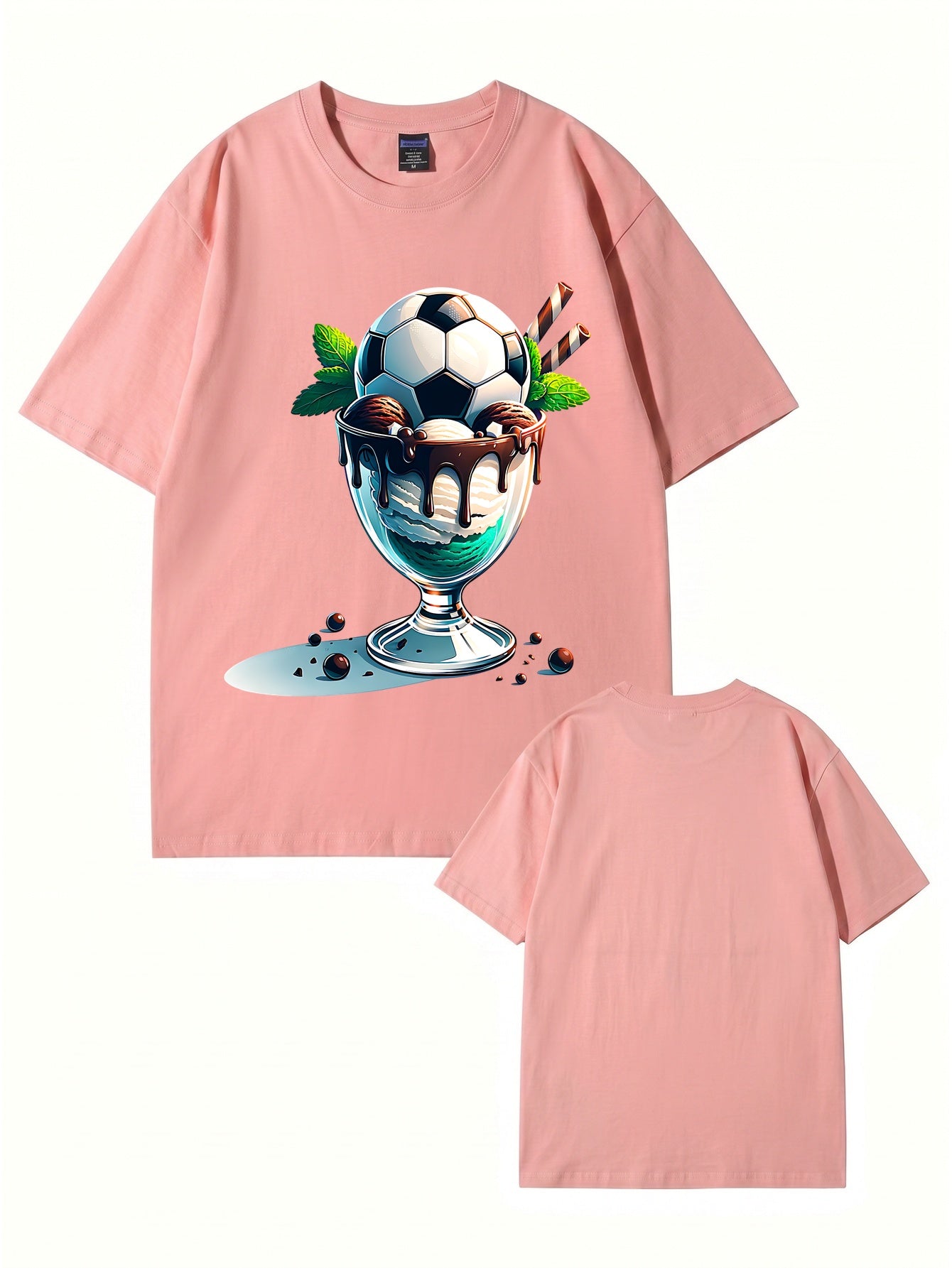 Soccer Ball Ice Cream Sundae Graphic T-Shirt