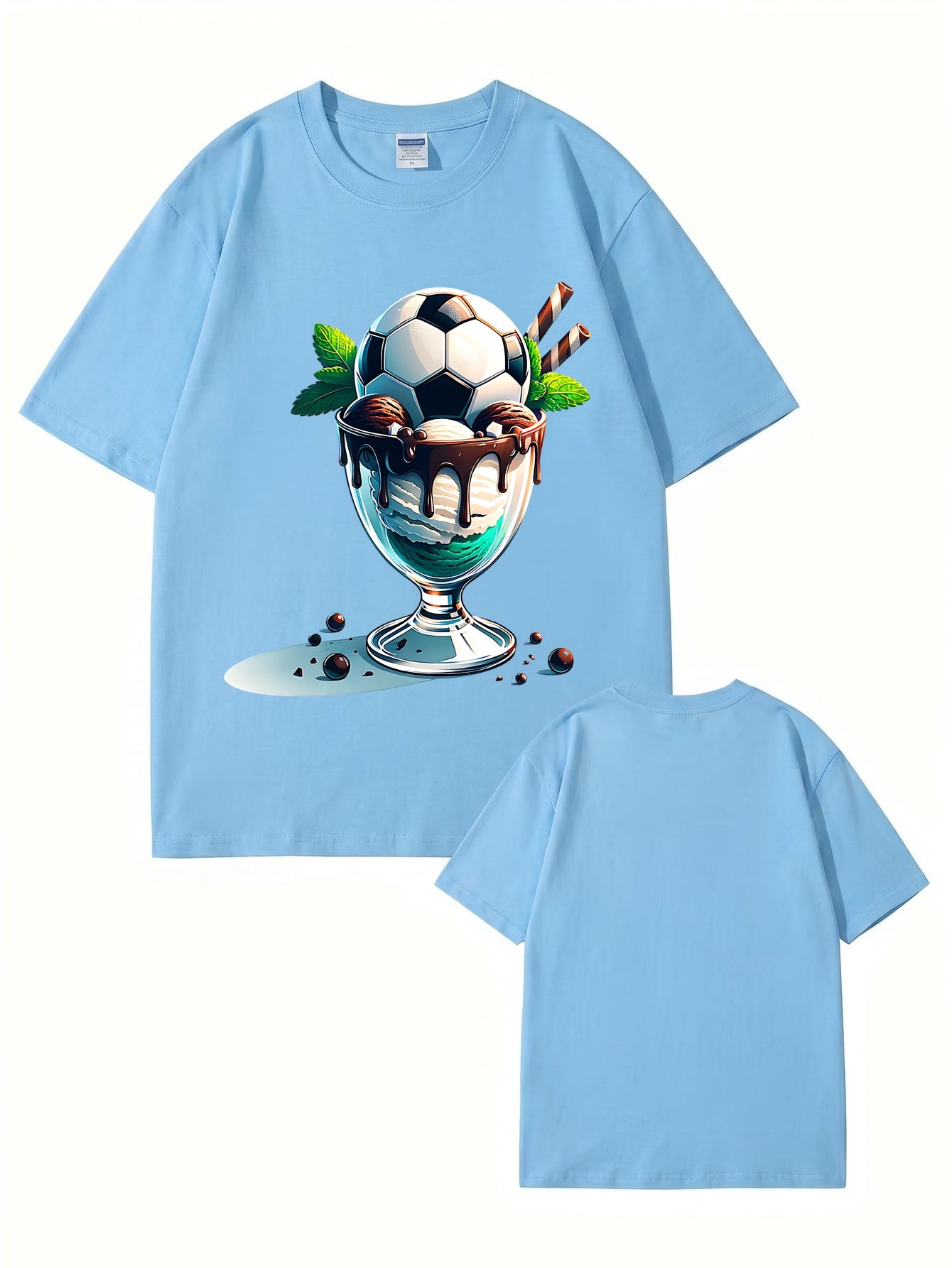 Soccer Ball Ice Cream Sundae Graphic T-Shirt