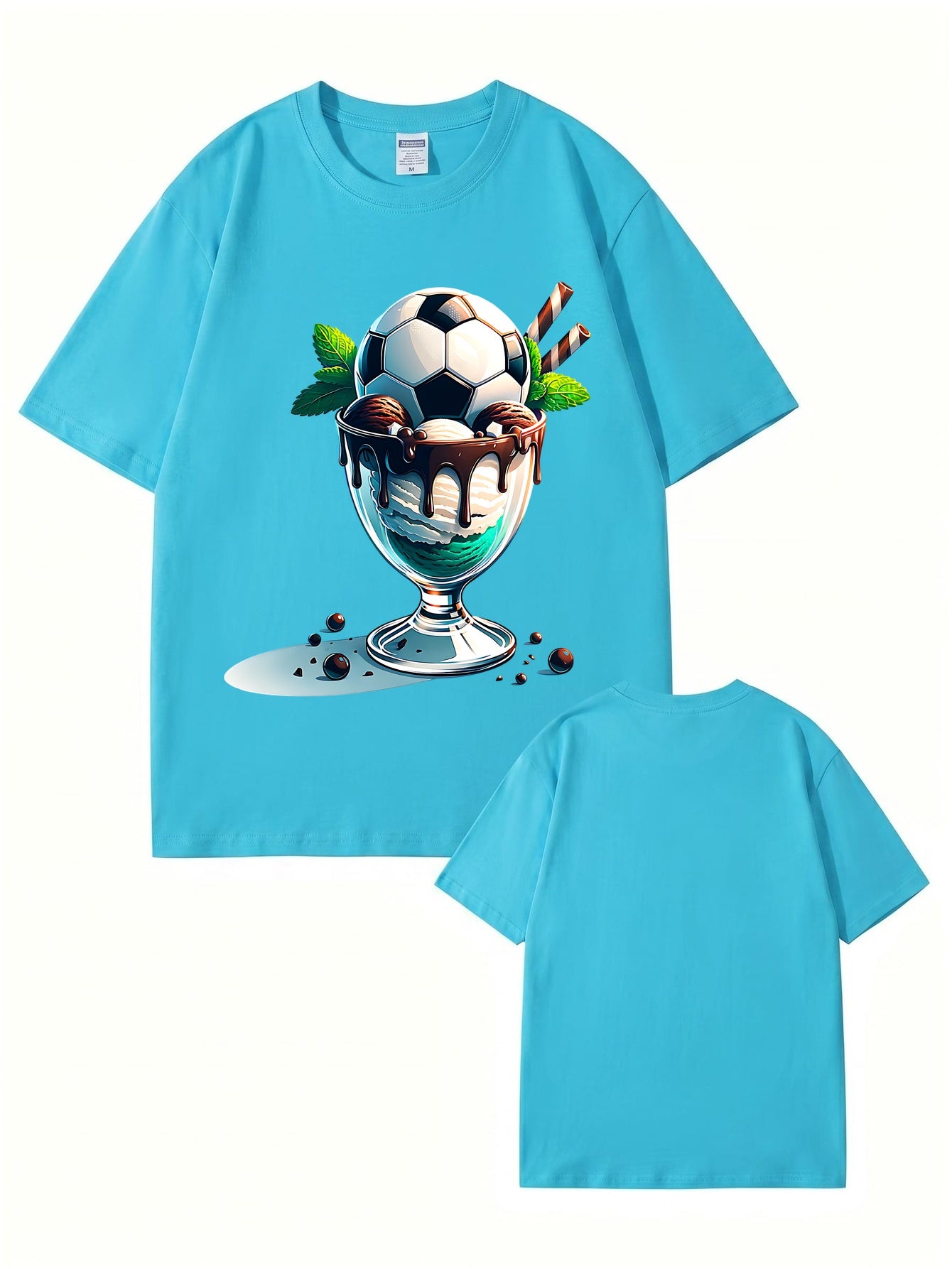 Soccer Ball Ice Cream Sundae Graphic T-Shirt