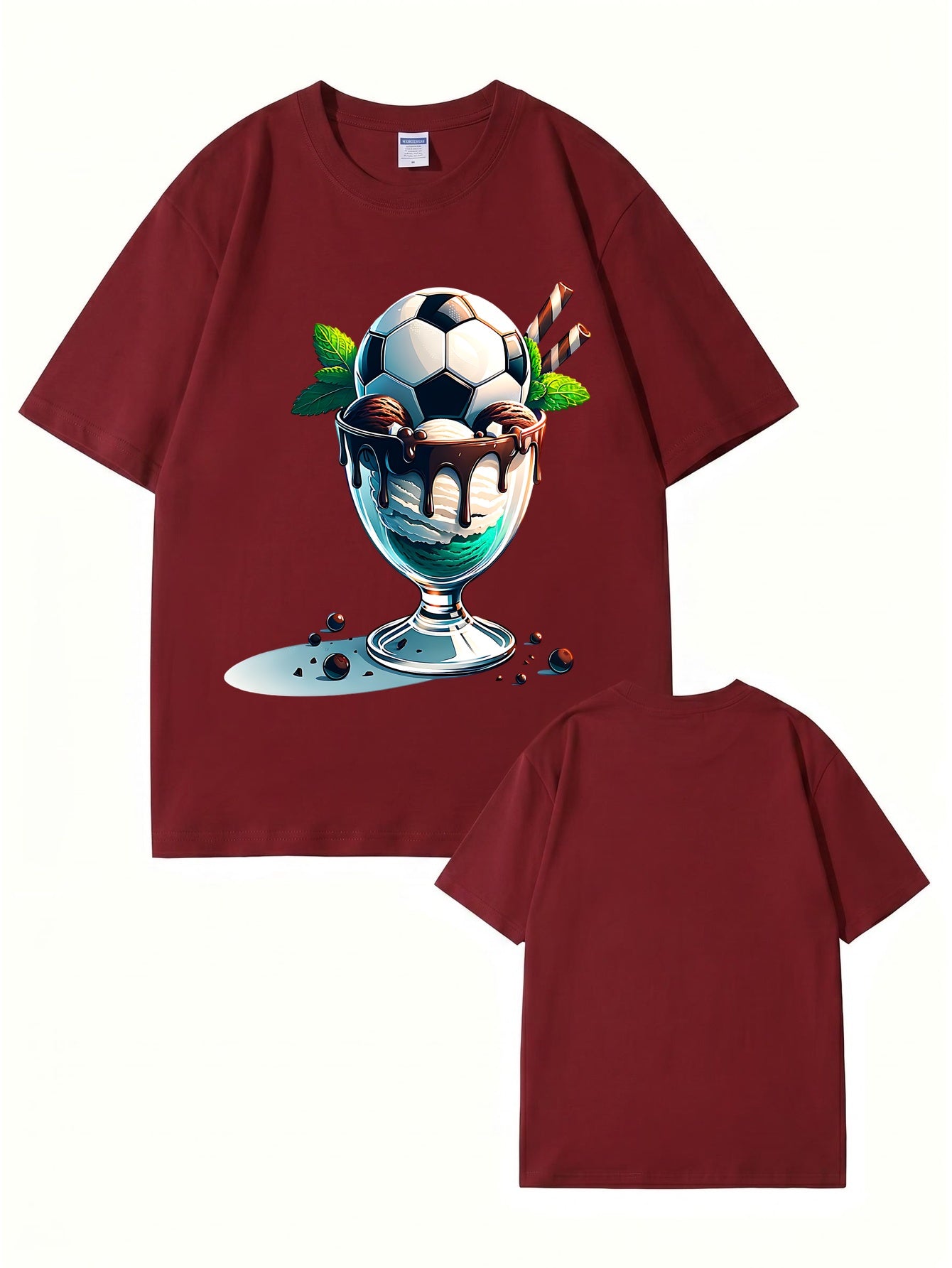 Soccer Ball Ice Cream Sundae Graphic T-Shirt
