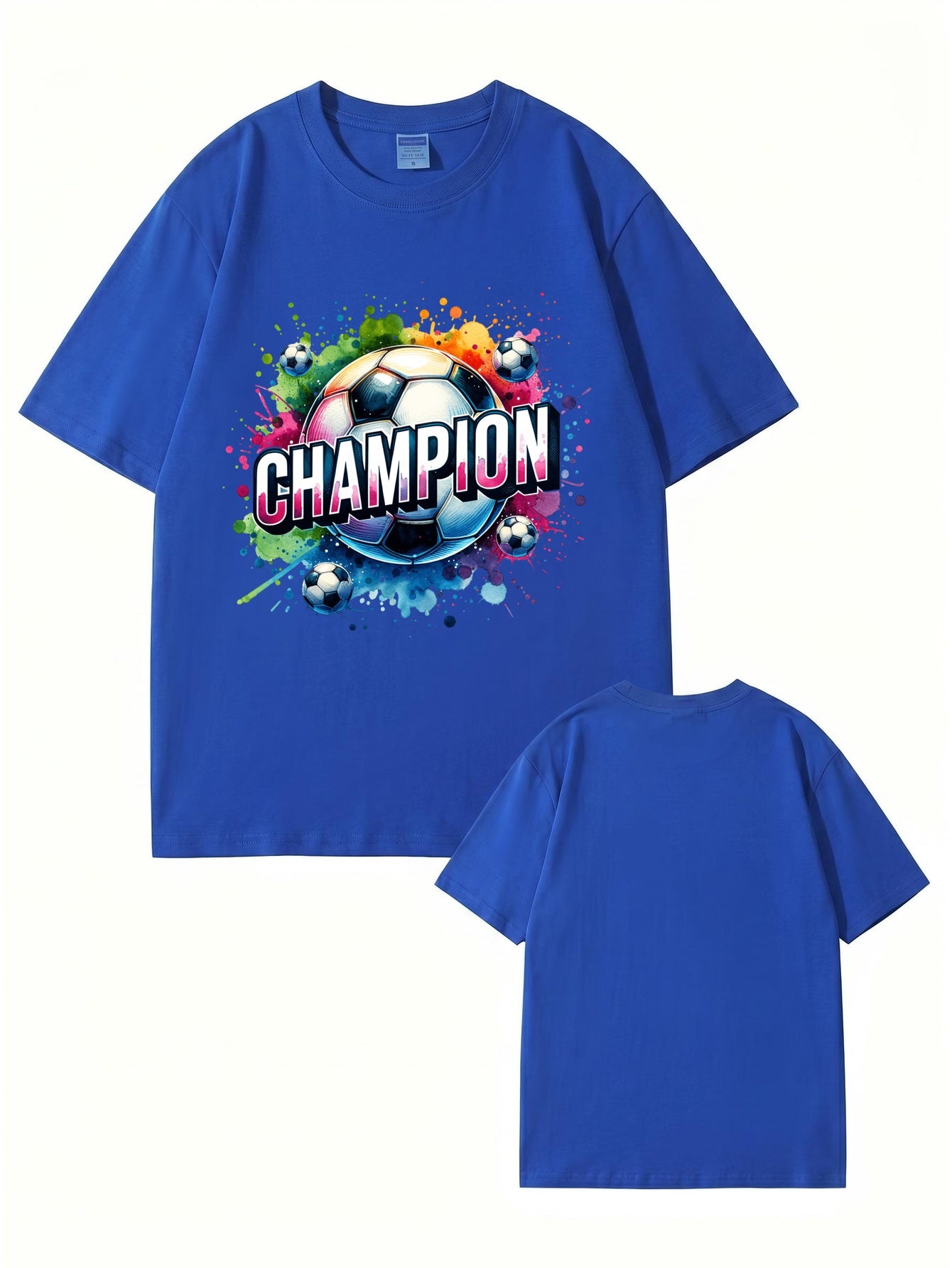 Champion Soccer Ball Graphic T-Shirt | Vibrant Watercolor Sports Tee