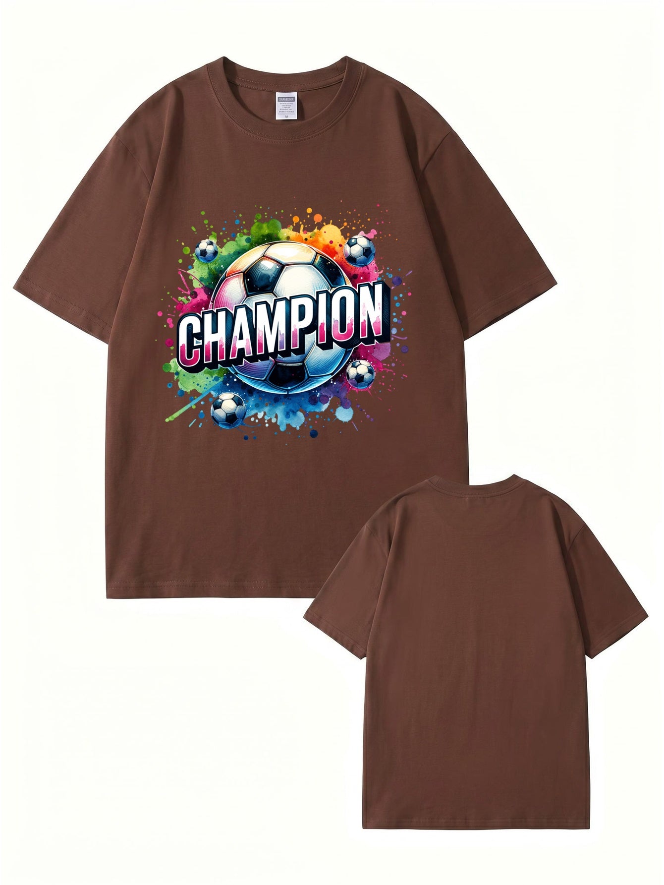Champion Soccer Ball Graphic T-Shirt | Vibrant Watercolor Sports Tee