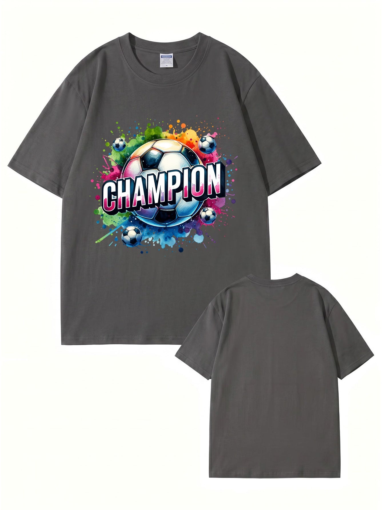 Champion Soccer Ball Graphic T-Shirt | Vibrant Watercolor Sports Tee