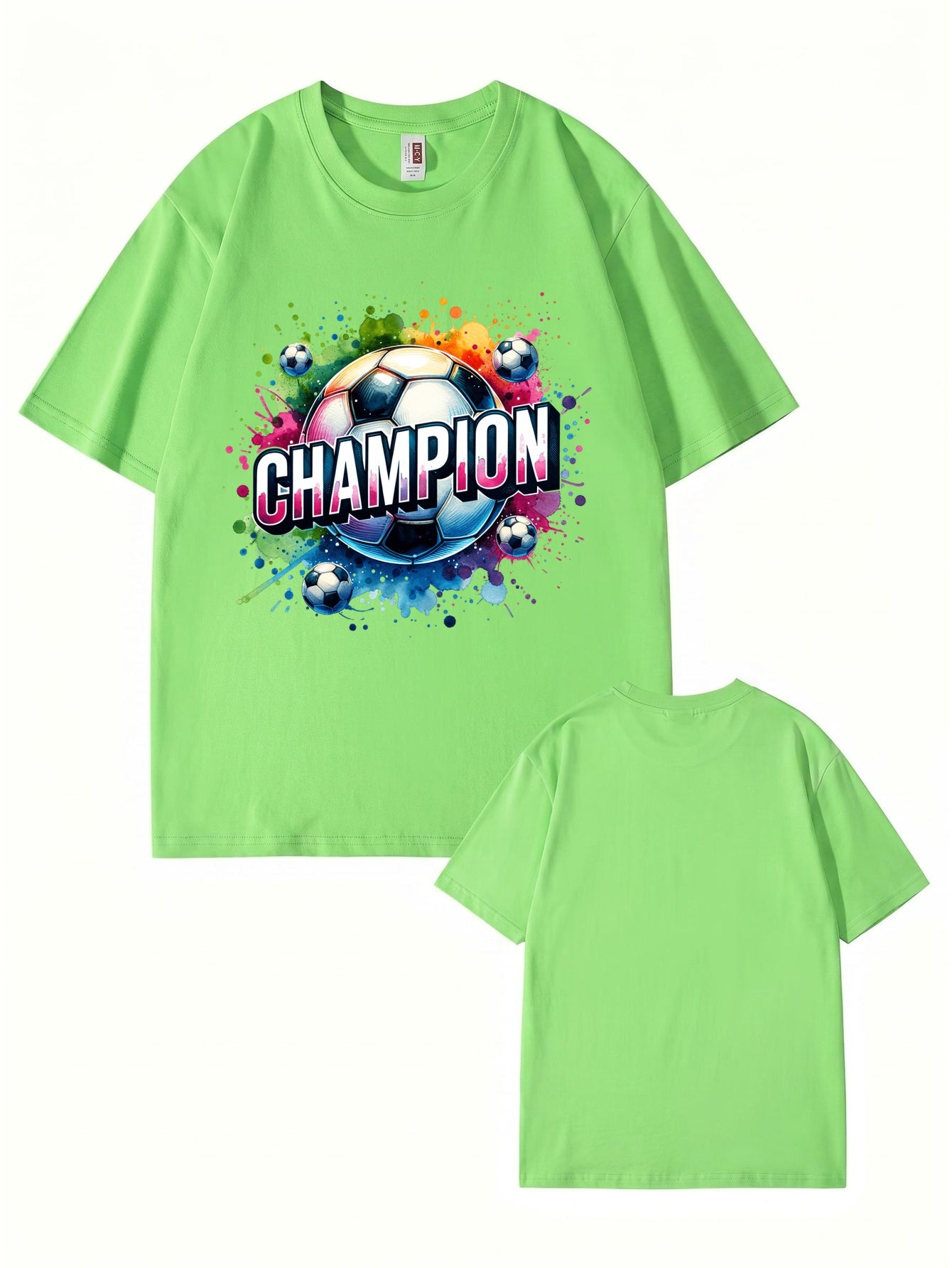 Champion Soccer Ball Graphic T-Shirt | Vibrant Watercolor Sports Tee