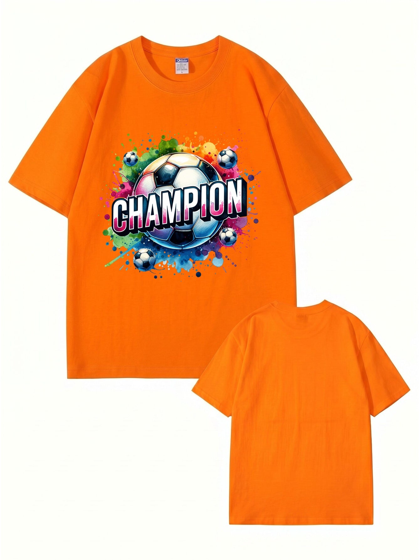 Champion Soccer Ball Graphic T-Shirt | Vibrant Watercolor Sports Tee