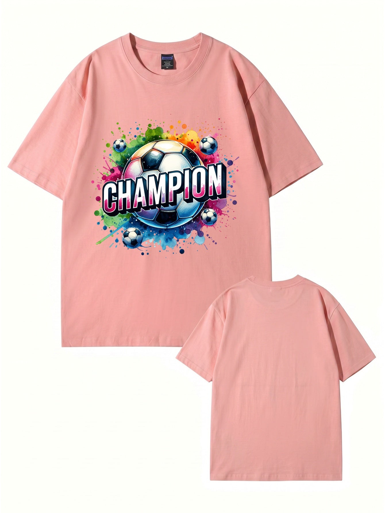 Champion Soccer Ball Graphic T-Shirt | Vibrant Watercolor Sports Tee