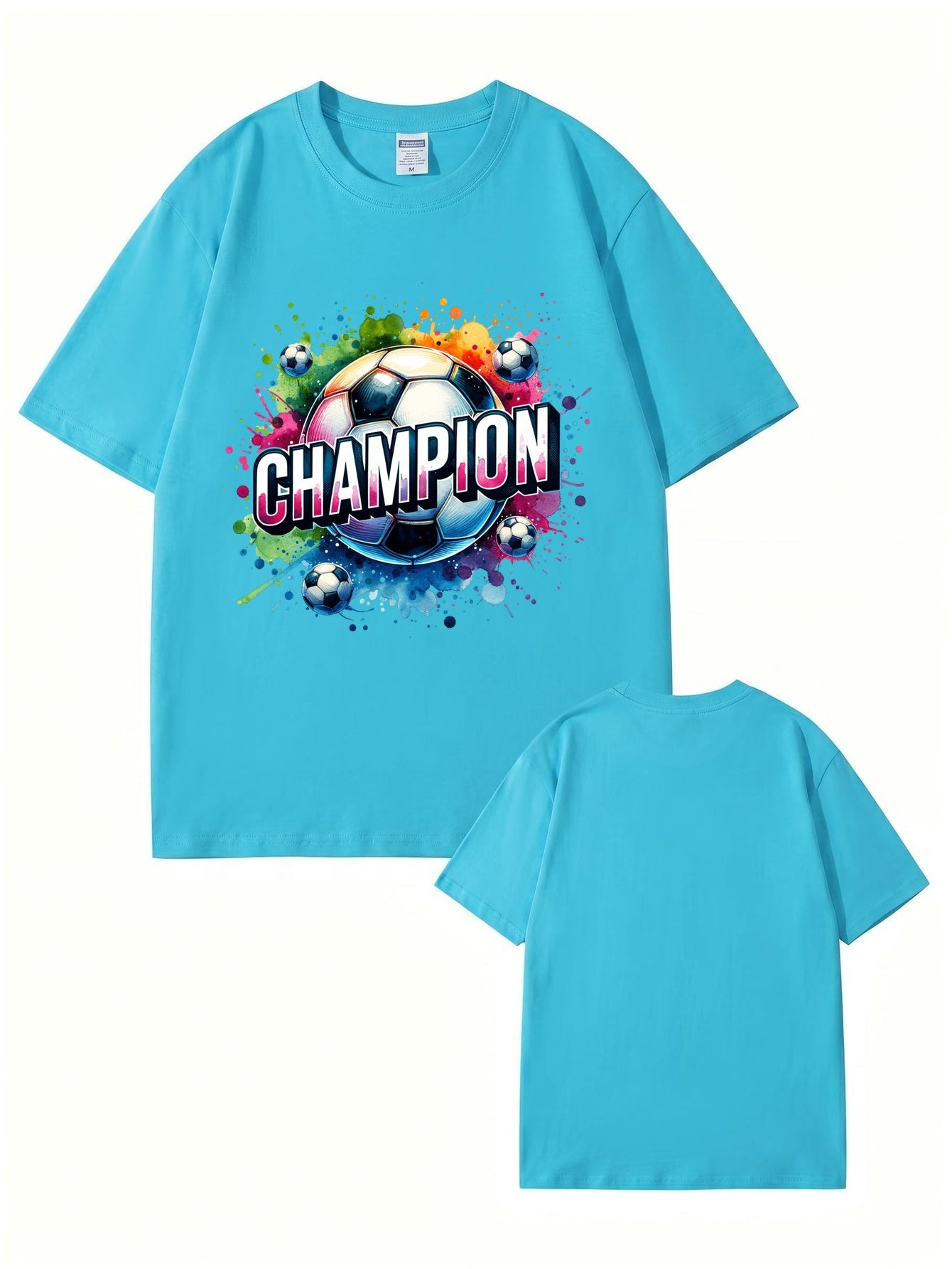 Champion Soccer Ball Graphic T-Shirt | Vibrant Watercolor Sports Tee