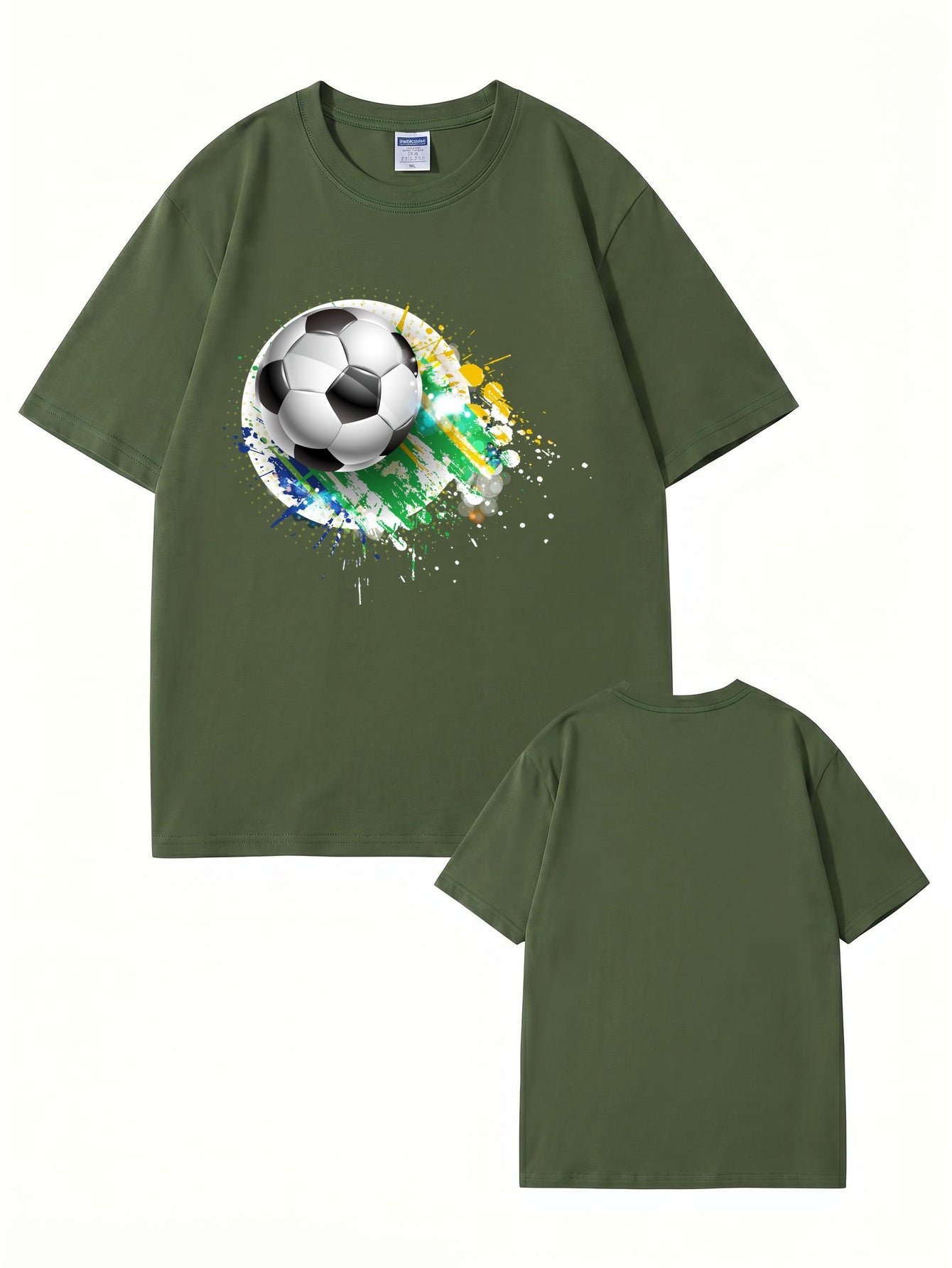 Soccer Ball Paint Splash Graphic T-Shirt - Premium Cotton Tee