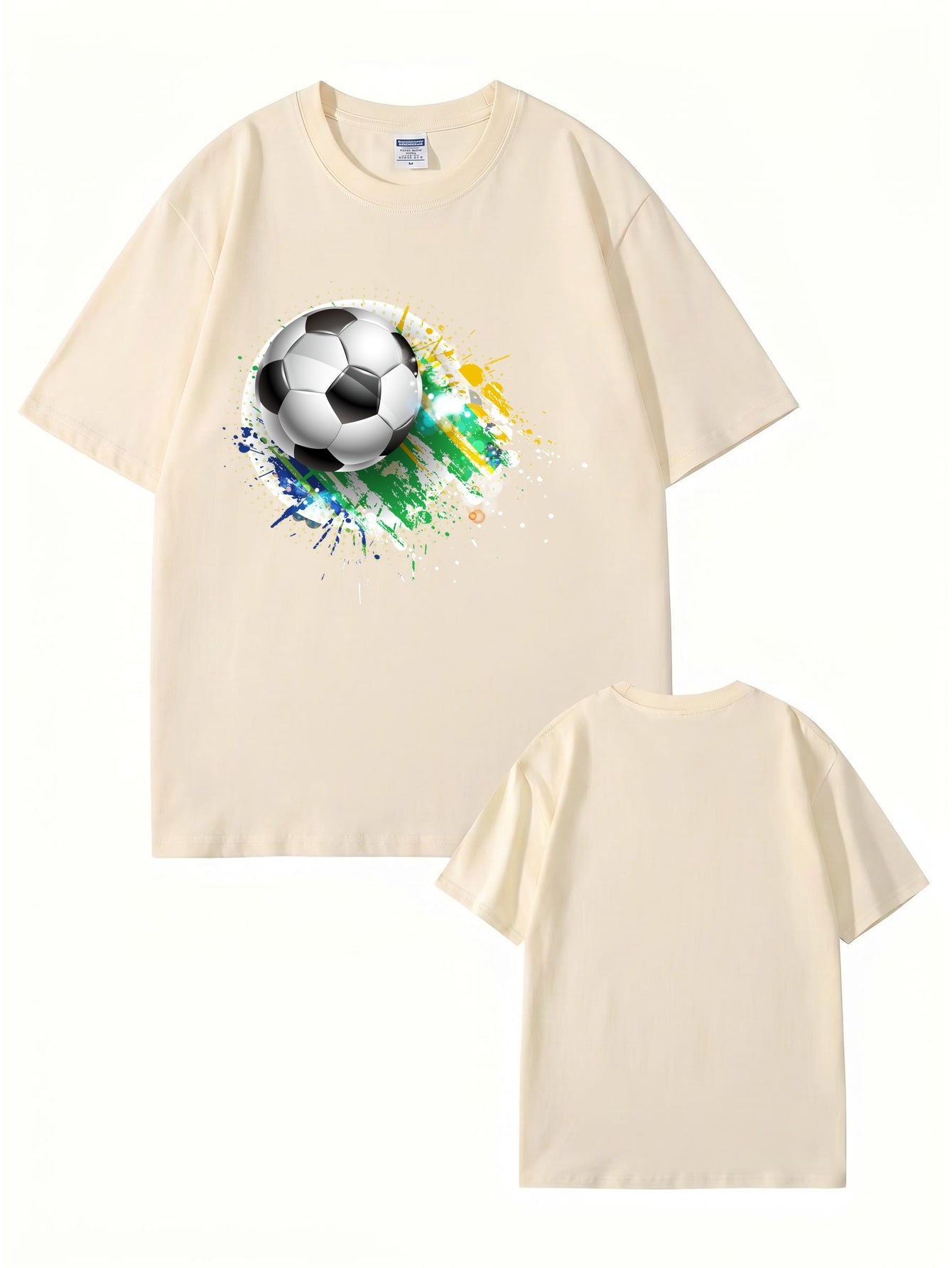 Soccer Ball Paint Splash Graphic T-Shirt - Premium Cotton Tee