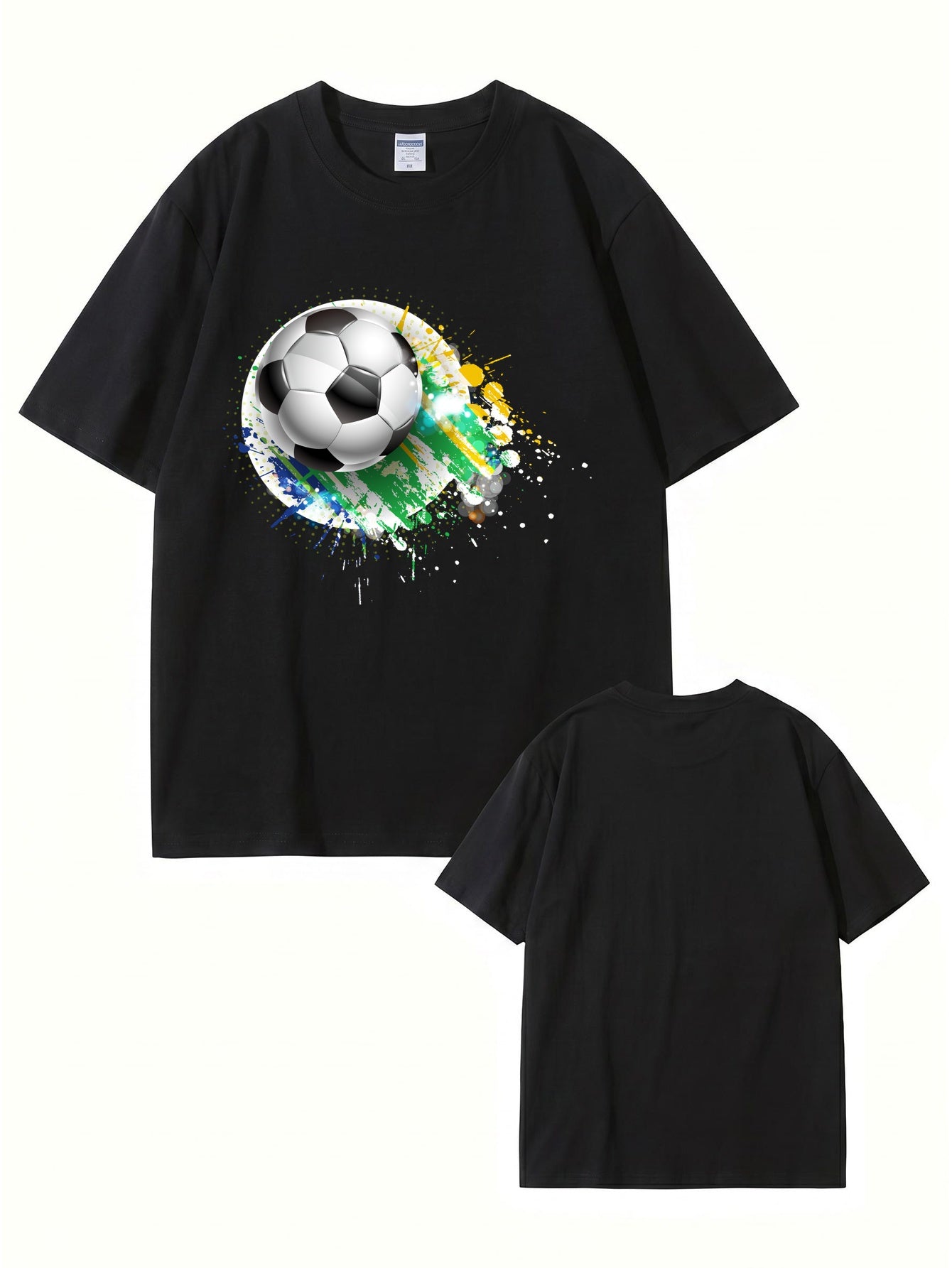 Soccer Ball Paint Splash Graphic T-Shirt - Premium Cotton Tee