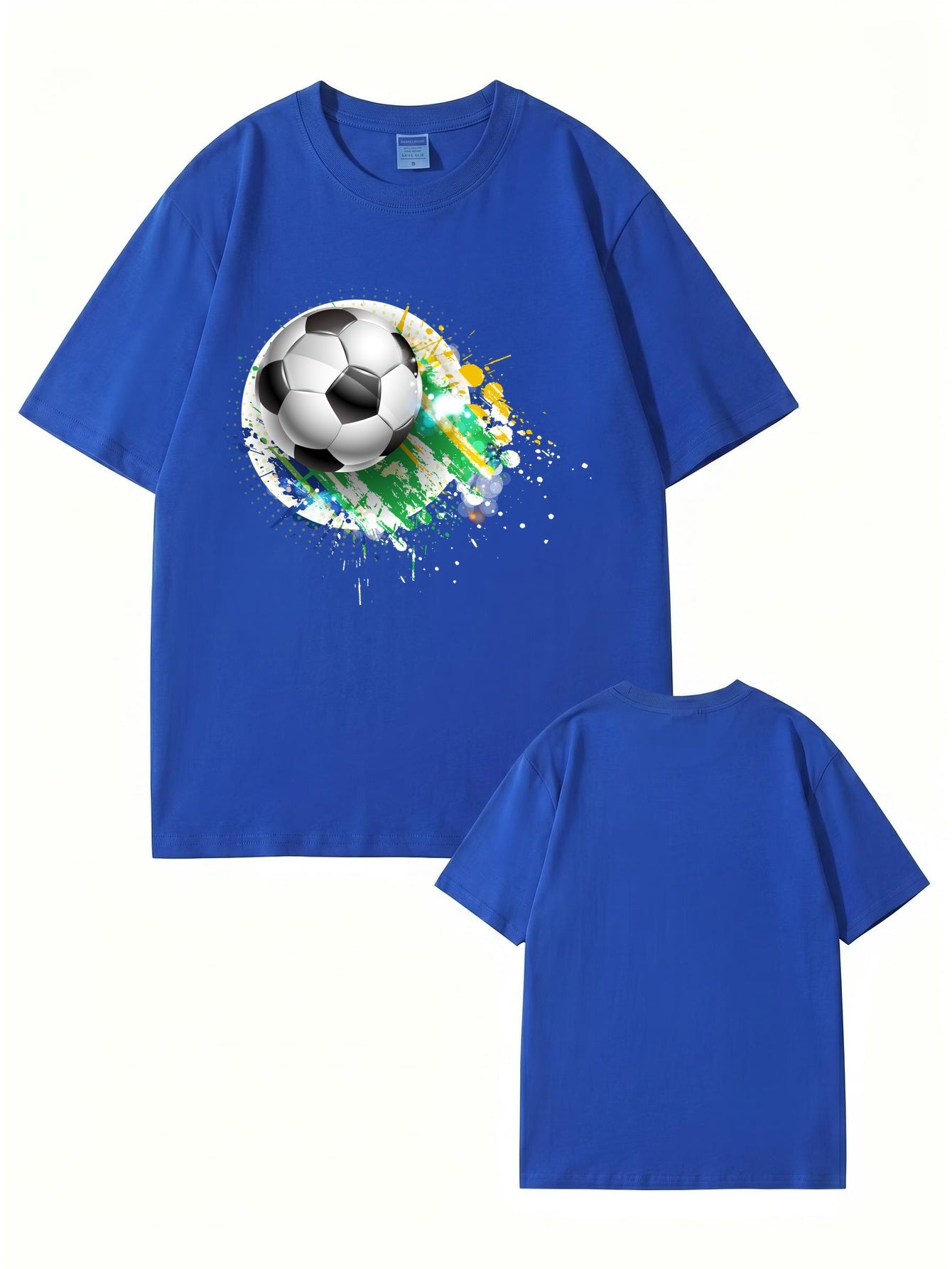 Soccer Ball Paint Splash Graphic T-Shirt - Premium Cotton Tee