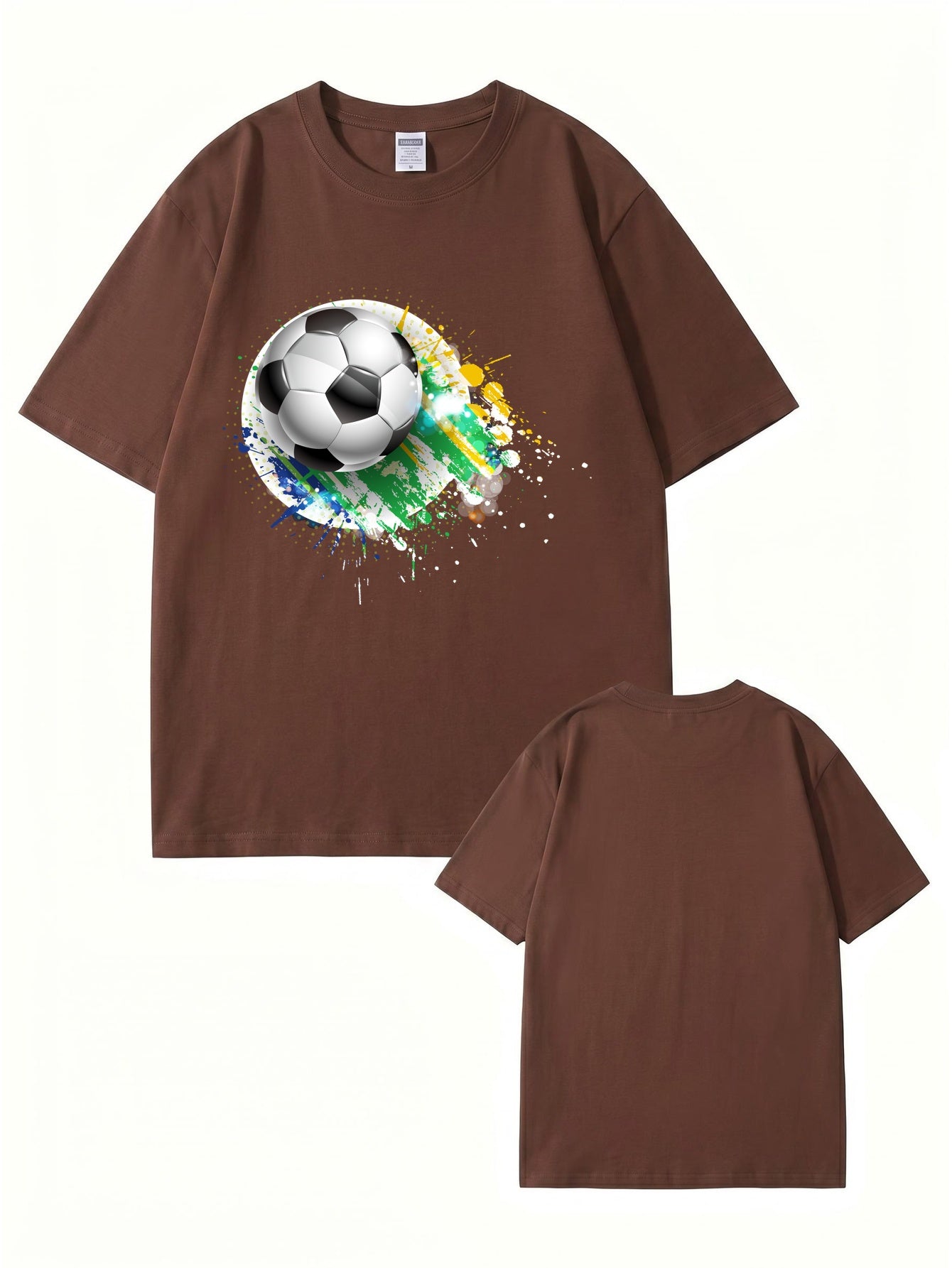 Soccer Ball Paint Splash Graphic T-Shirt - Premium Cotton Tee