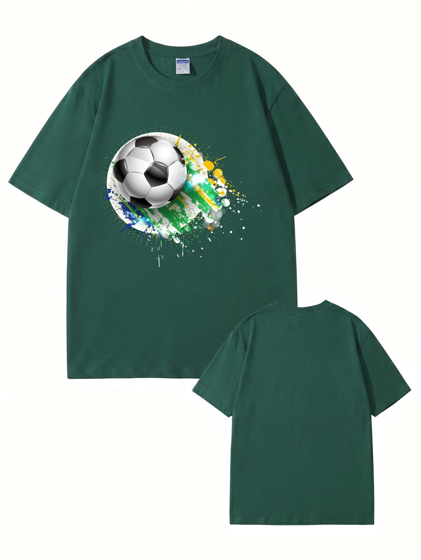 Soccer Ball Paint Splash Graphic T-Shirt - Premium Cotton Tee