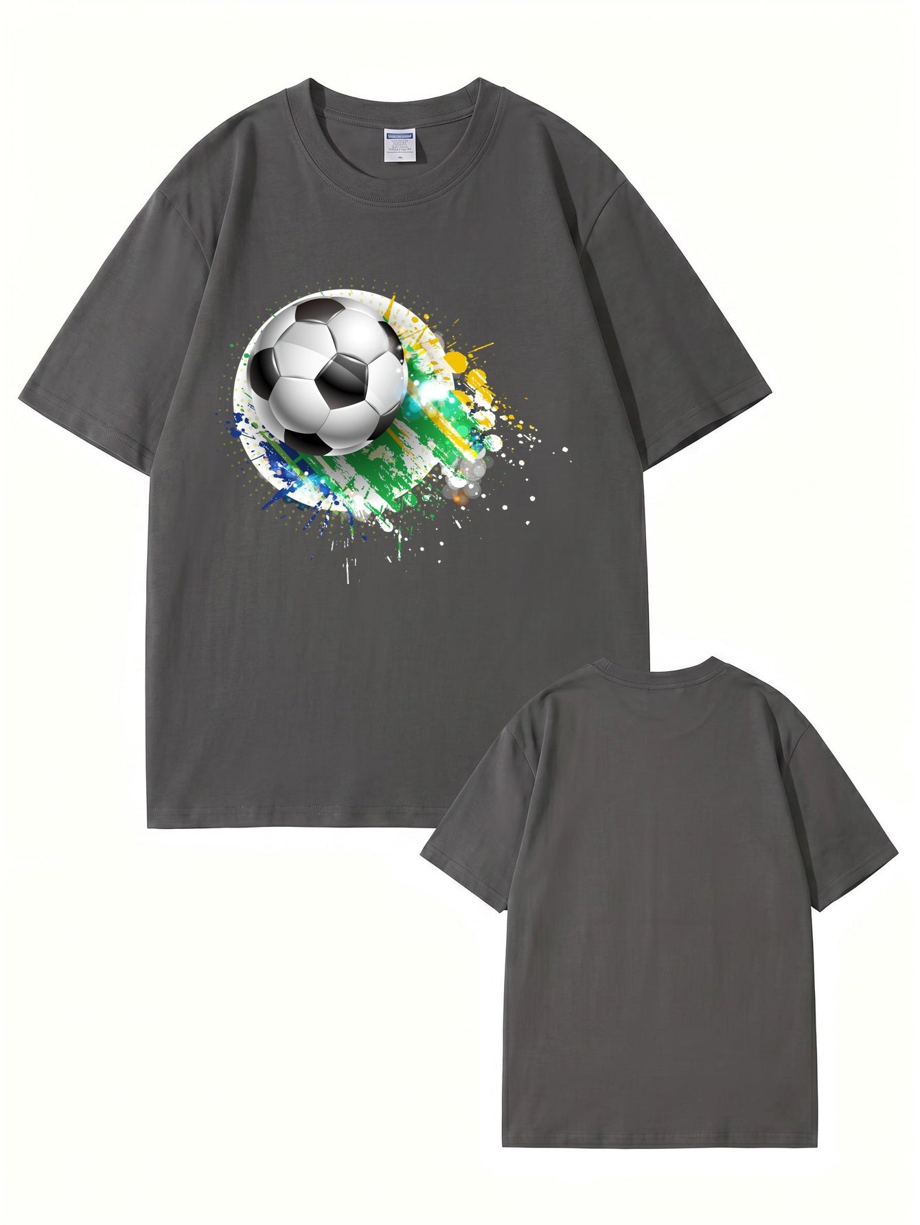Soccer Ball Paint Splash Graphic T-Shirt - Premium Cotton Tee