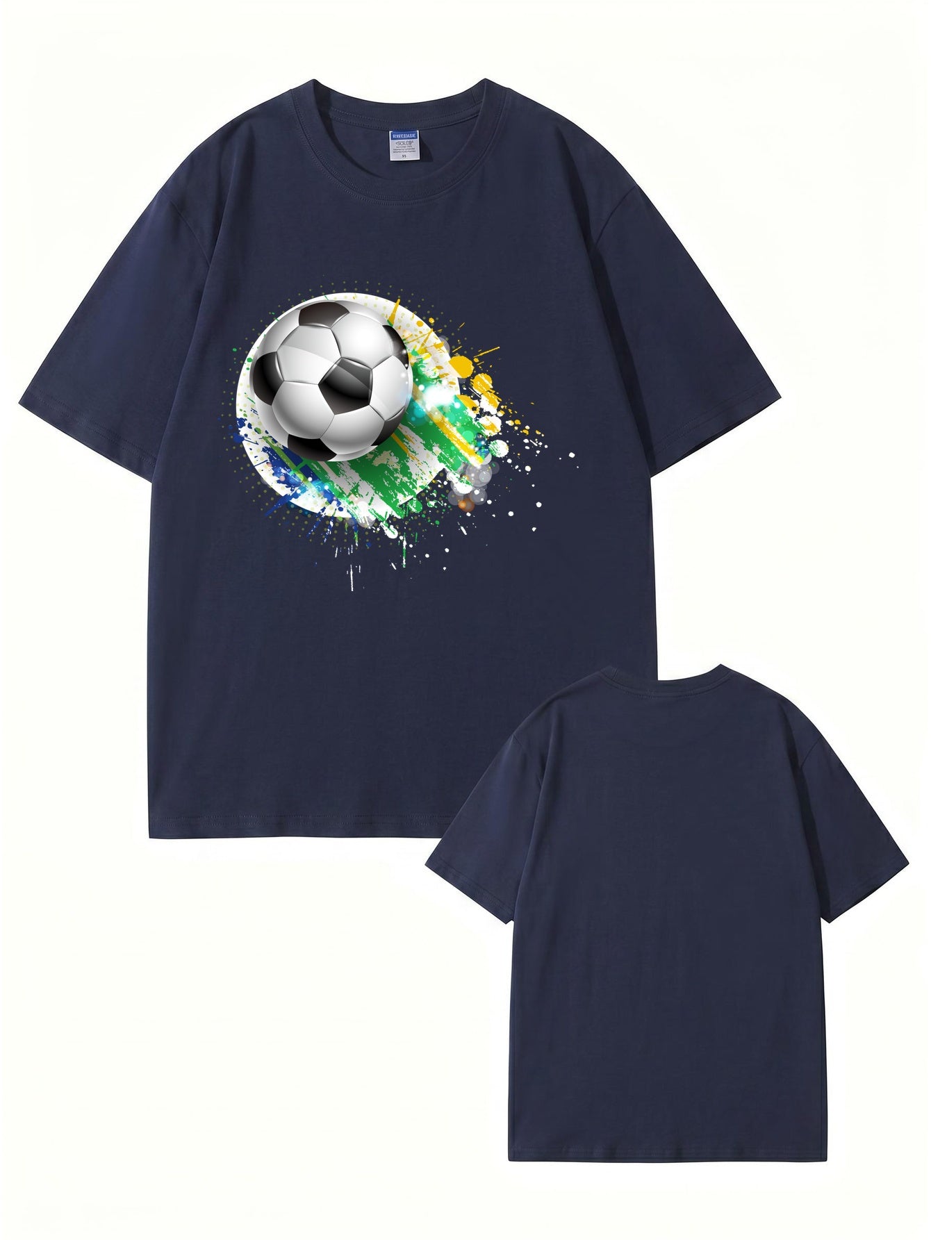 Soccer Ball Paint Splash Graphic T-Shirt - Premium Cotton Tee
