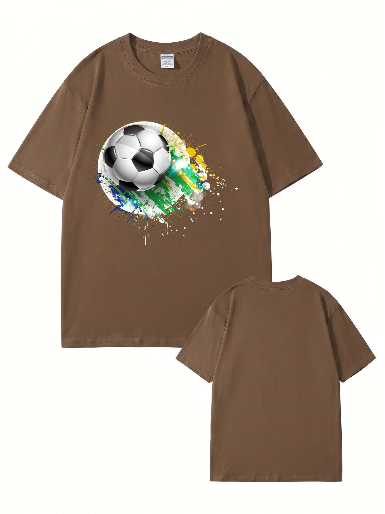 Soccer Ball Paint Splash Graphic T-Shirt - Premium Cotton Tee