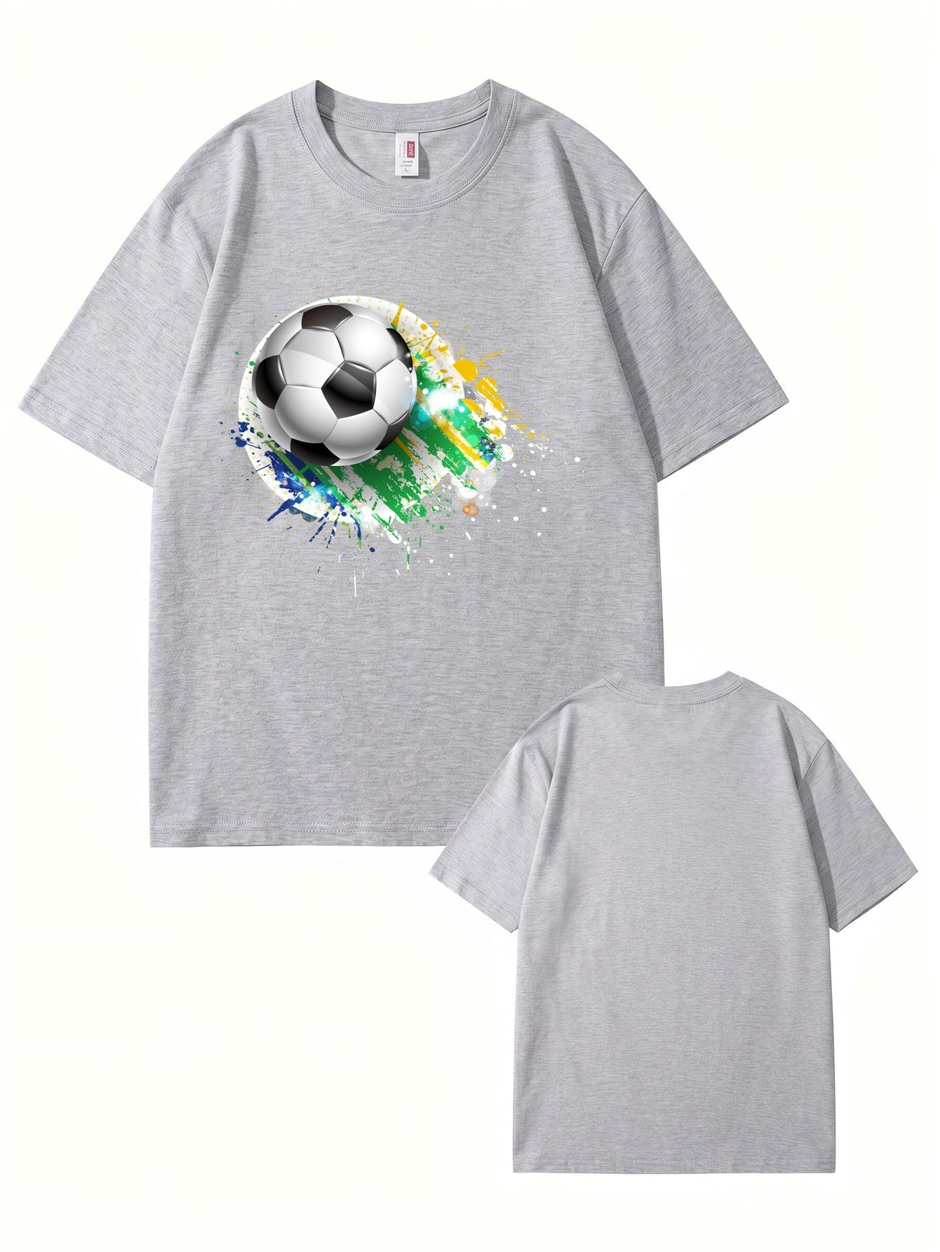 Soccer Ball Paint Splash Graphic T-Shirt - Premium Cotton Tee