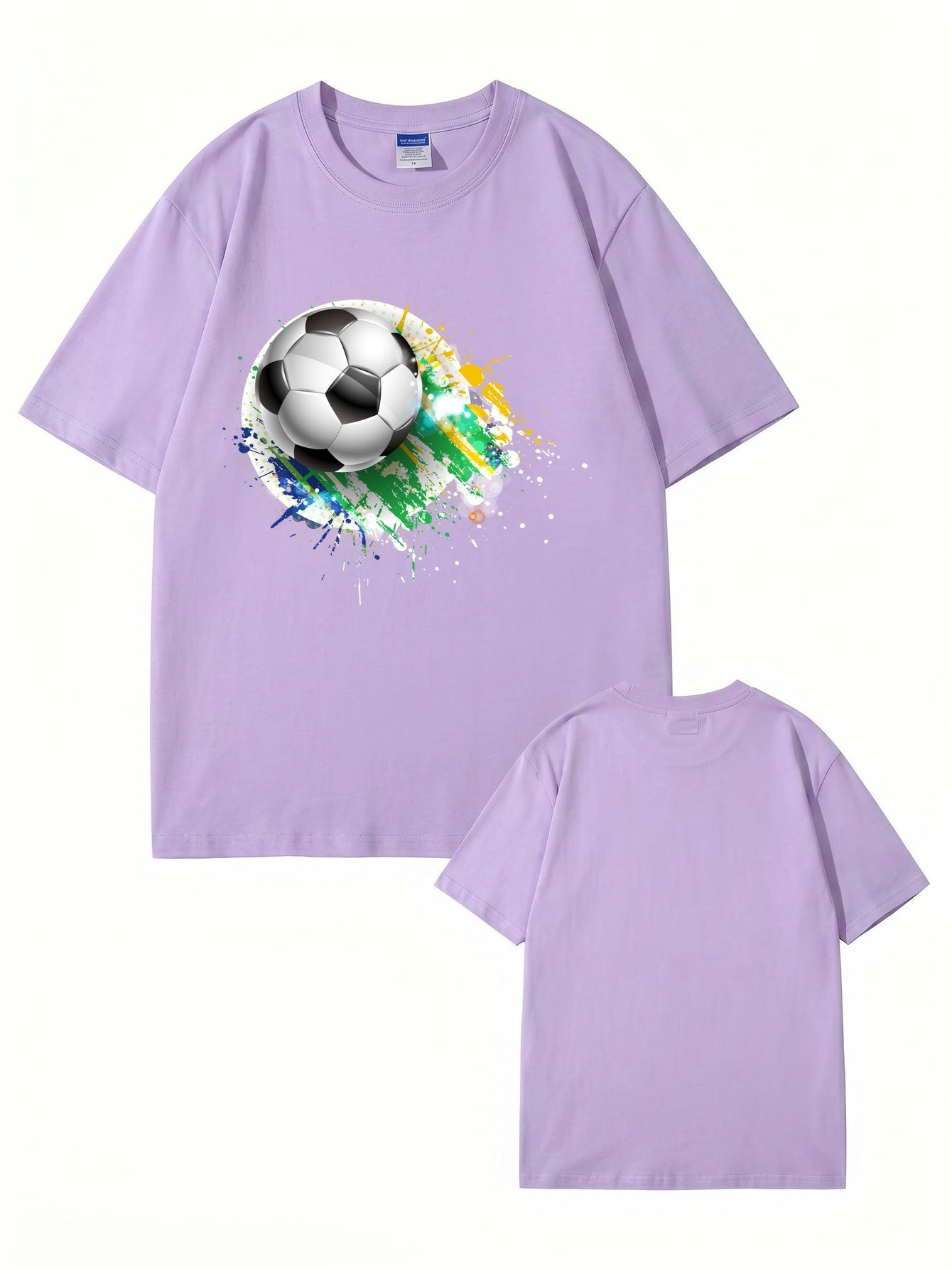 Soccer Ball Paint Splash Graphic T-Shirt - Premium Cotton Tee