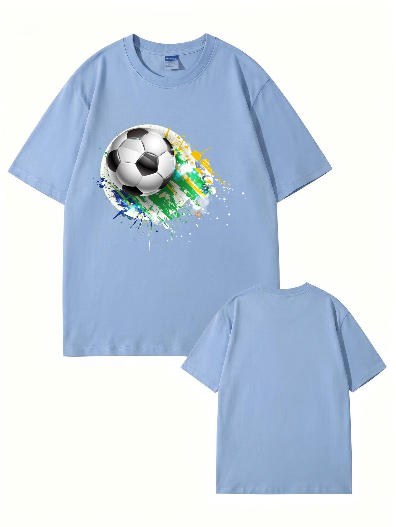 Soccer Ball Paint Splash Graphic T-Shirt - Premium Cotton Tee