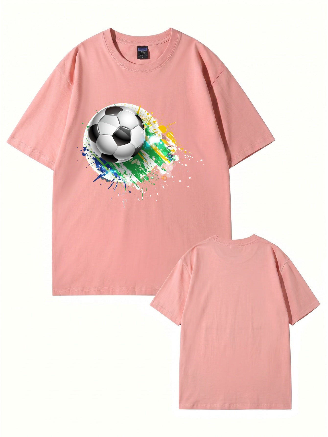 Soccer Ball Paint Splash Graphic T-Shirt - Premium Cotton Tee