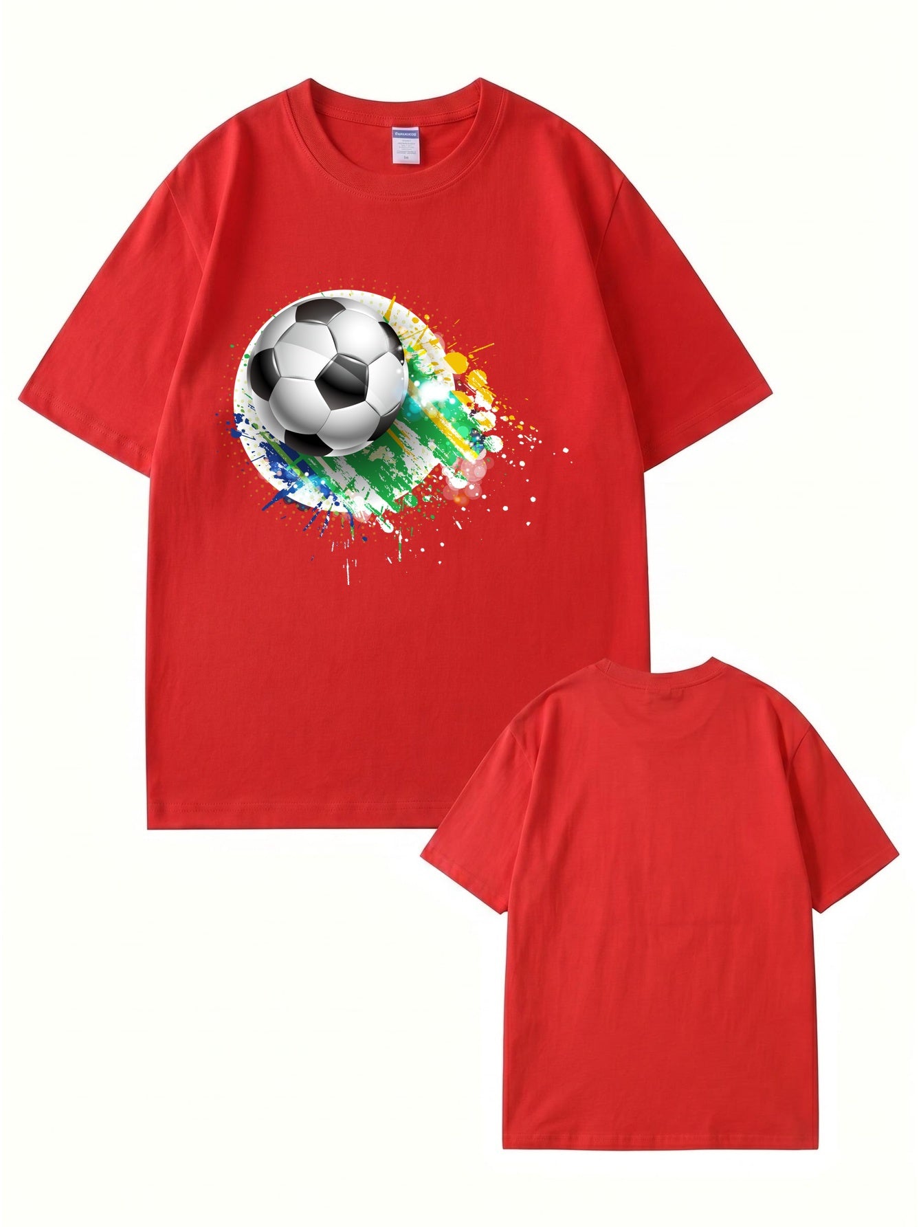 Soccer Ball Paint Splash Graphic T-Shirt - Premium Cotton Tee
