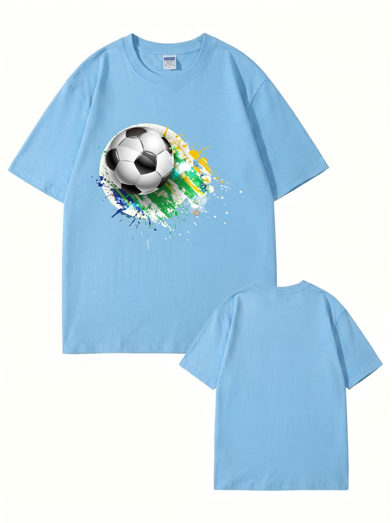 Soccer Ball Paint Splash Graphic T-Shirt - Premium Cotton Tee