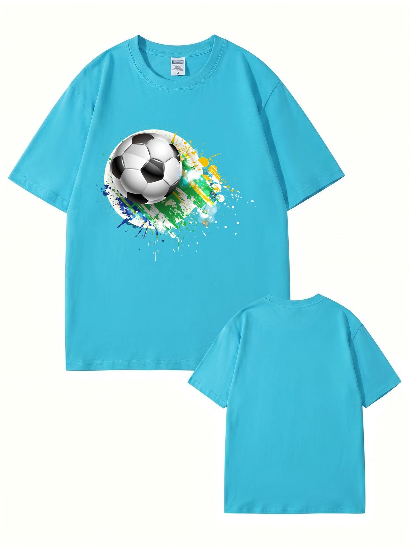 Soccer Ball Paint Splash Graphic T-Shirt - Premium Cotton Tee