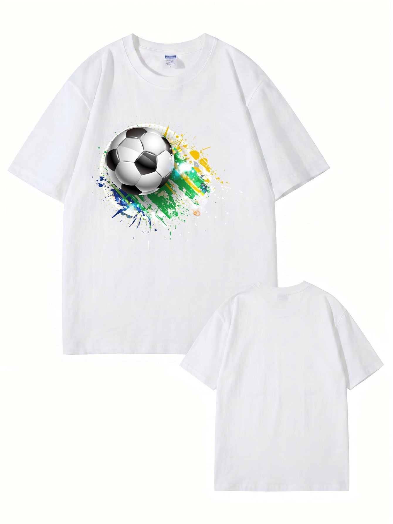 Soccer Ball Paint Splash Graphic T-Shirt - Premium Cotton Tee