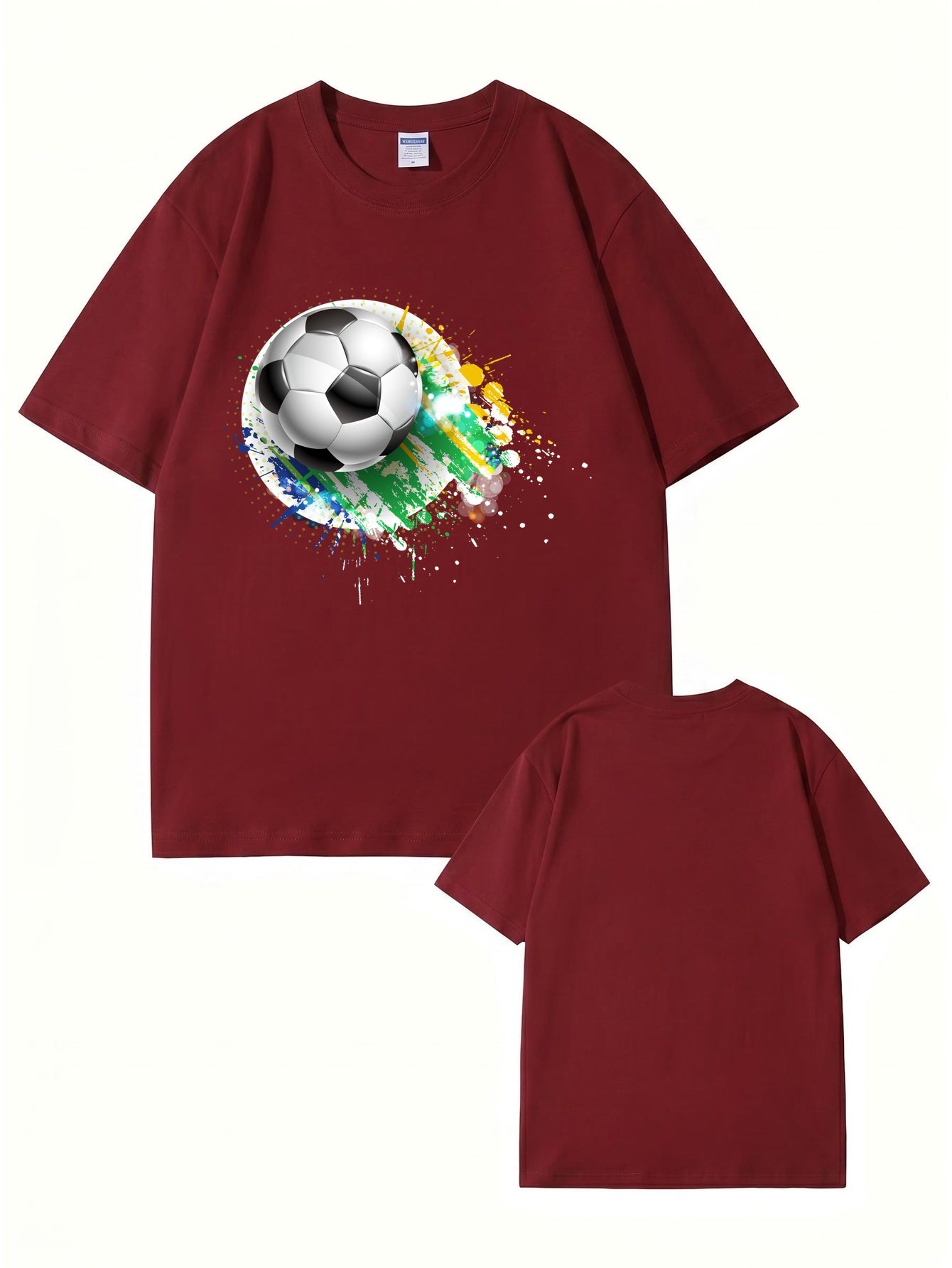 Soccer Ball Paint Splash Graphic T-Shirt - Premium Cotton Tee