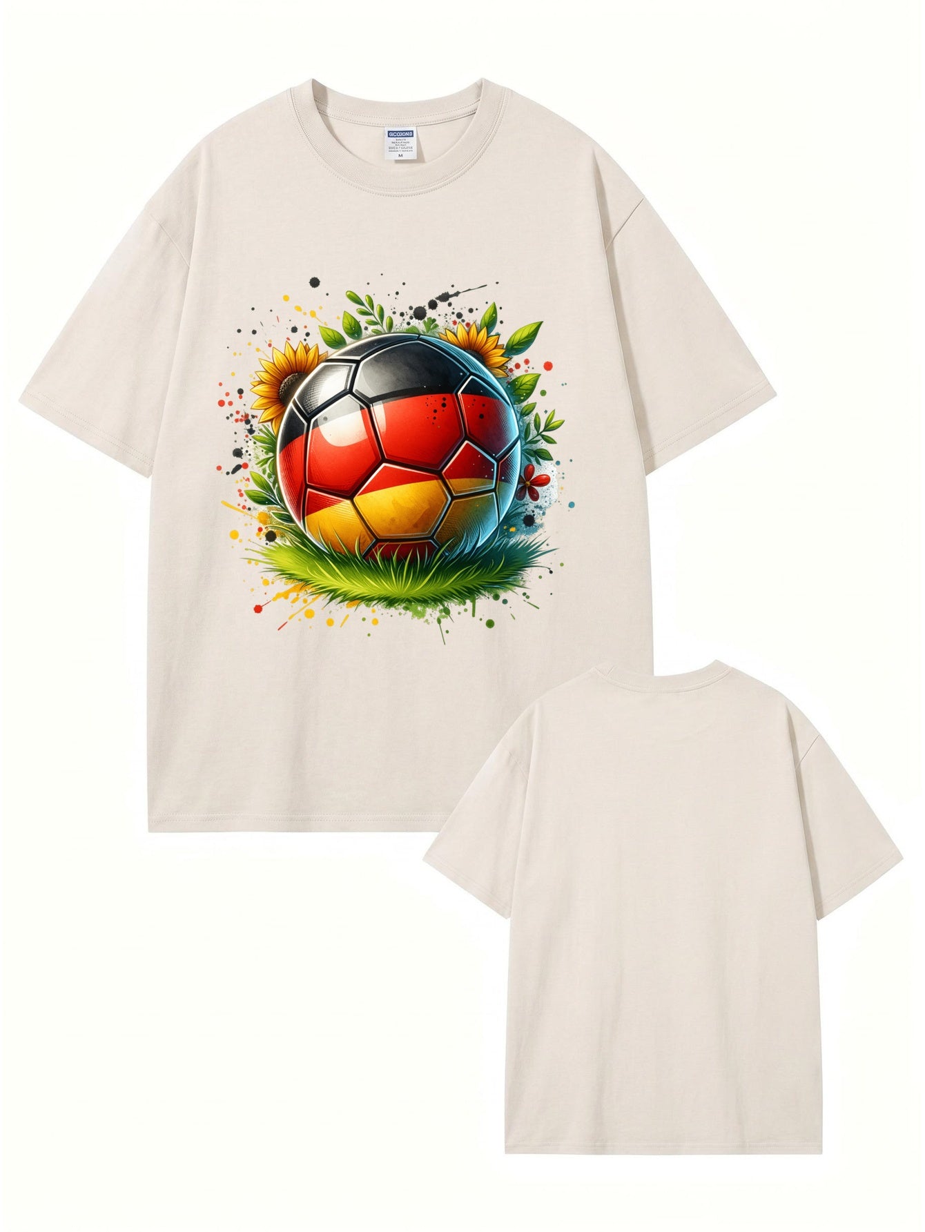 Vintage Washed Germany Soccer Flag Graphic T-Shirt